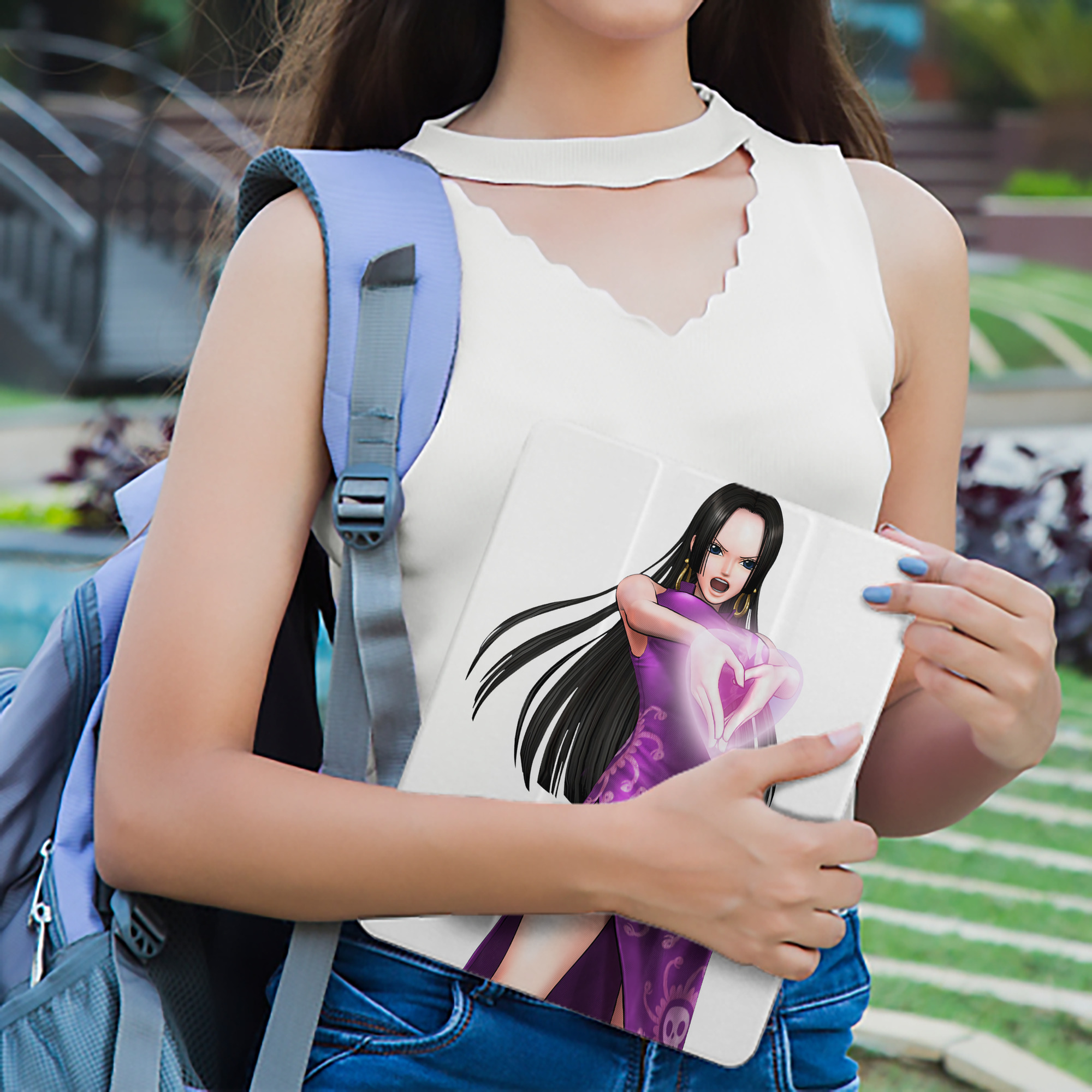 ワンピース ボア・ハンコック ONE PIECE Boa·Hancock IPad ケース ペン収納付き 三つ折りスタンド PUレザー×シリコン 対応機種9.5/10.5/10.9インチ