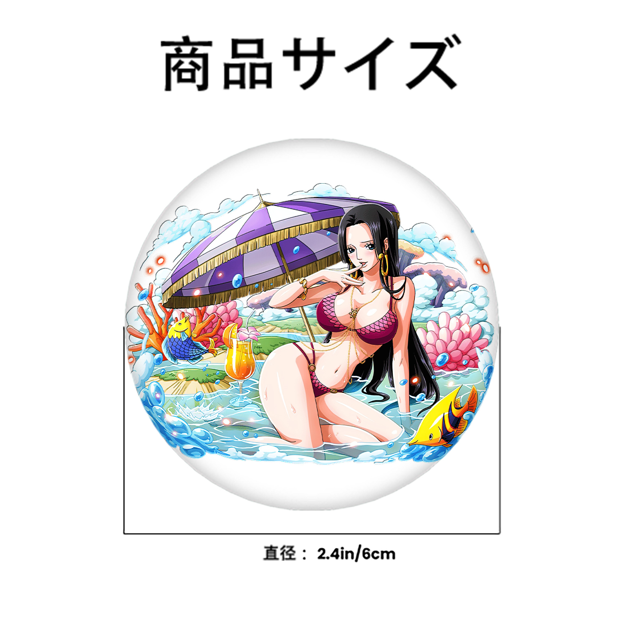 ワンピース ボア・ハンコック ONE PIECE Boa·Hancock 6cm 缶バッジ 複数セット