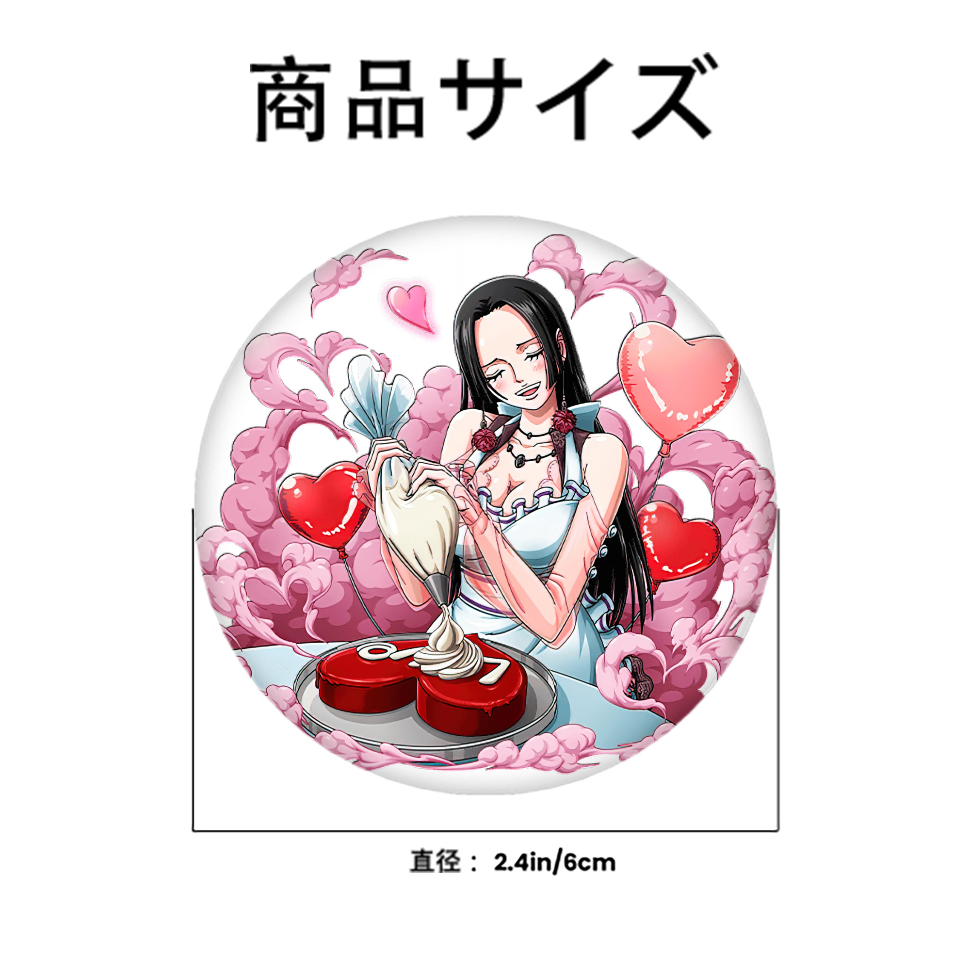 ワンピース ボア・ハンコック ONE PIECE Boa·Hancock 6cm 缶バッジ 複数セット