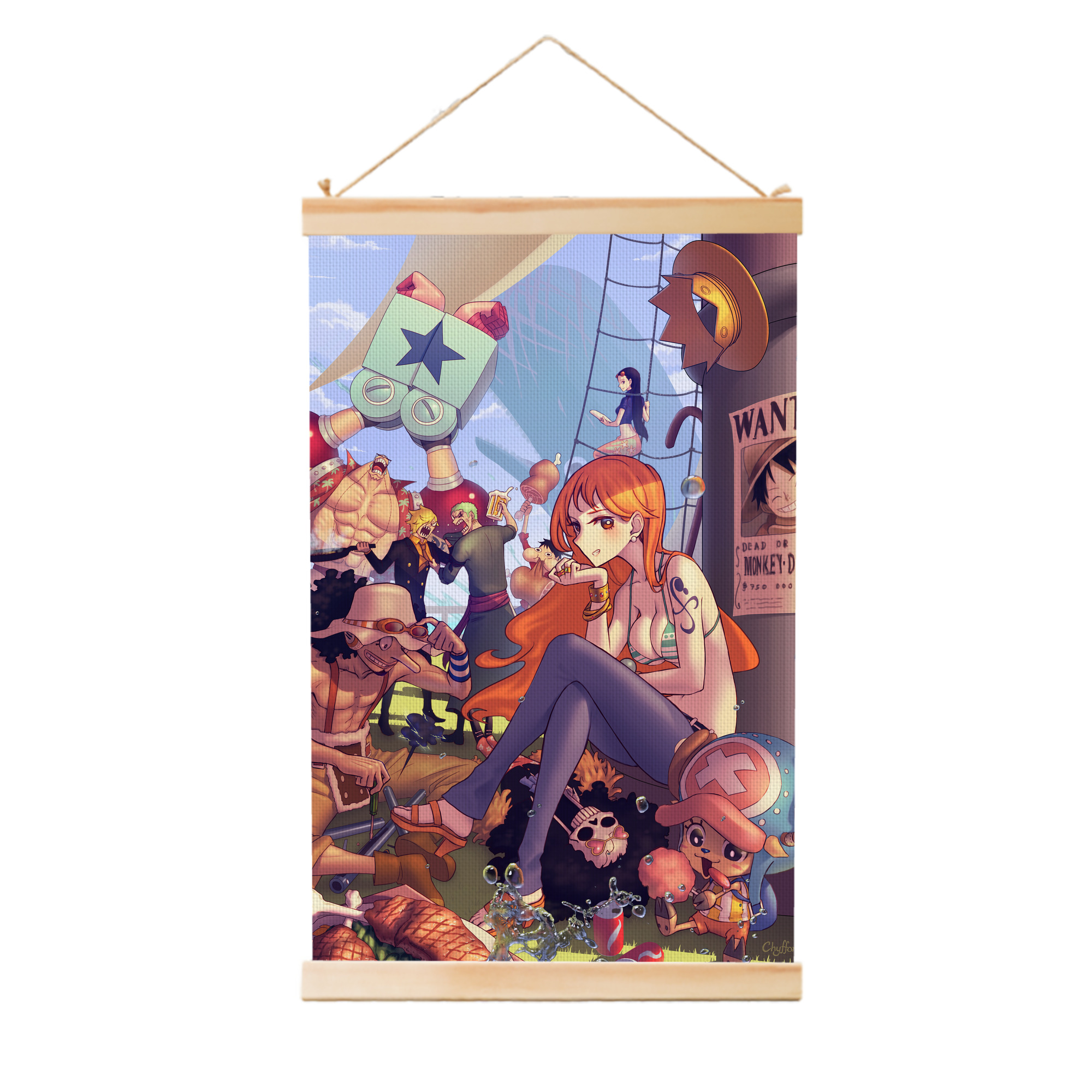 ワンピース ONE PIECE 木製軸タペストリー