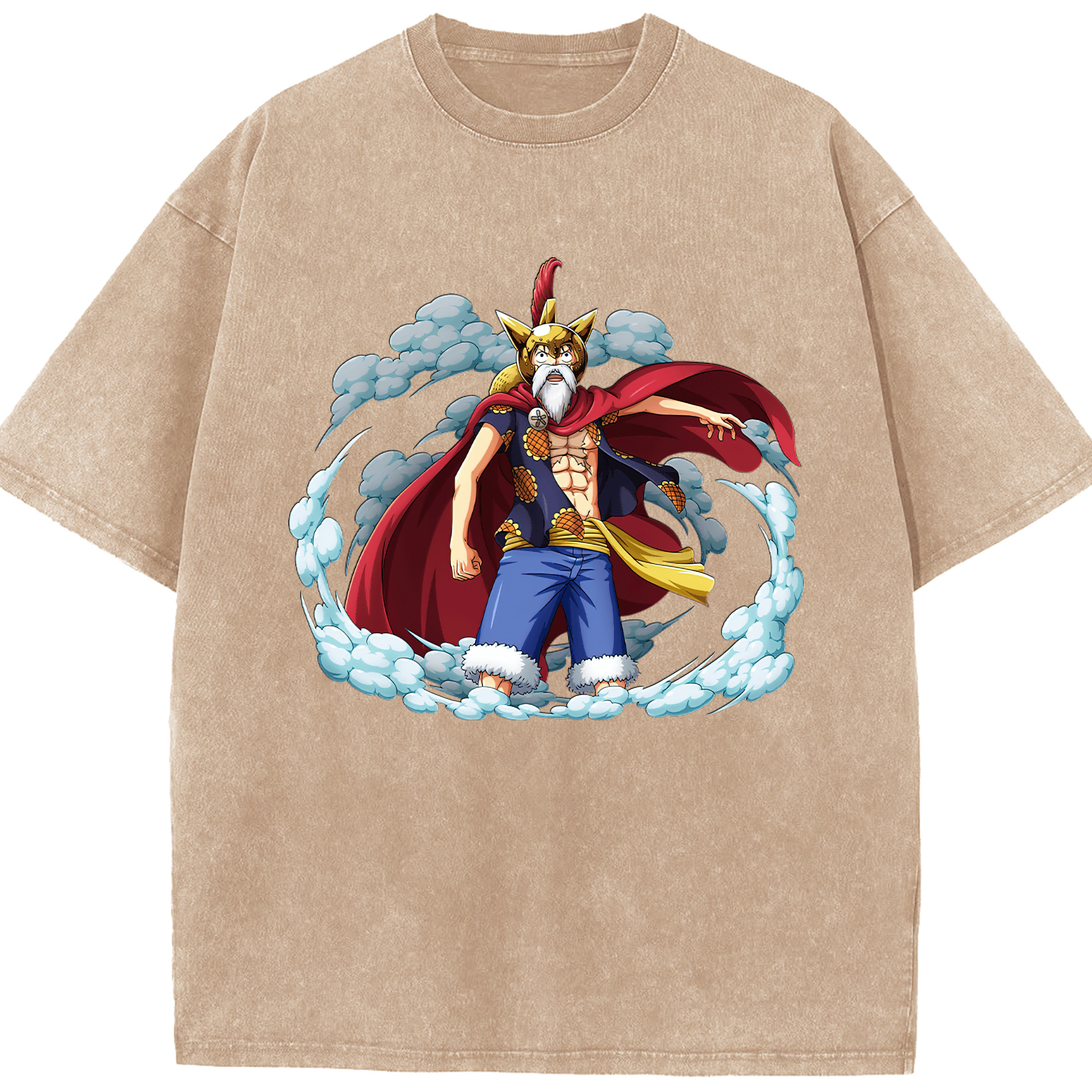 ワンピース モンキー・D・ルフィ ONE PIECE Monkey D. Luffy 綿100% ヴィンテージ風 半袖Tシャツ（フロントプリント）