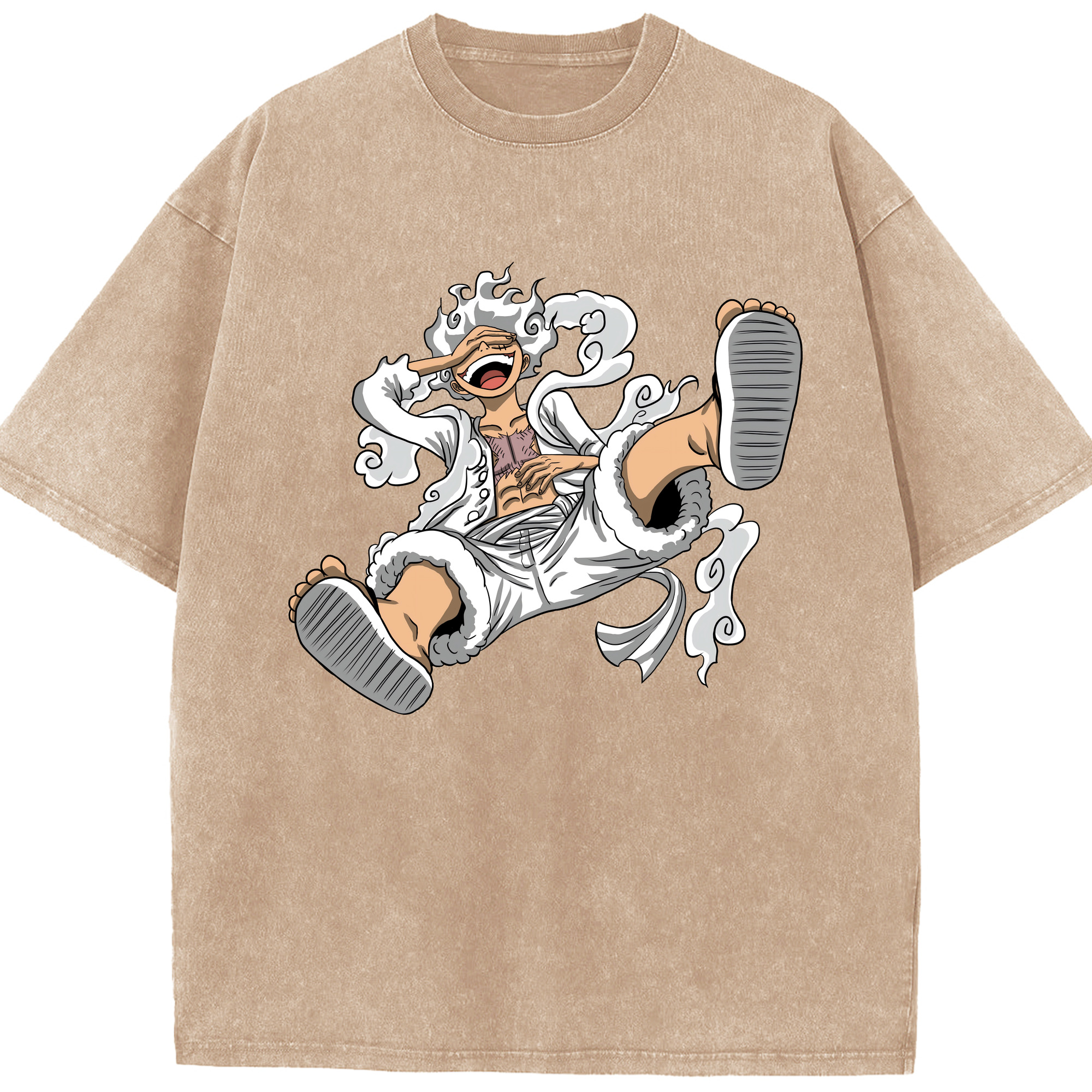 ワンピース モンキー・D・ルフィ ONE PIECE Monkey D. Luffy 綿100% ヴィンテージ風 半袖Tシャツ（フロントプリント）