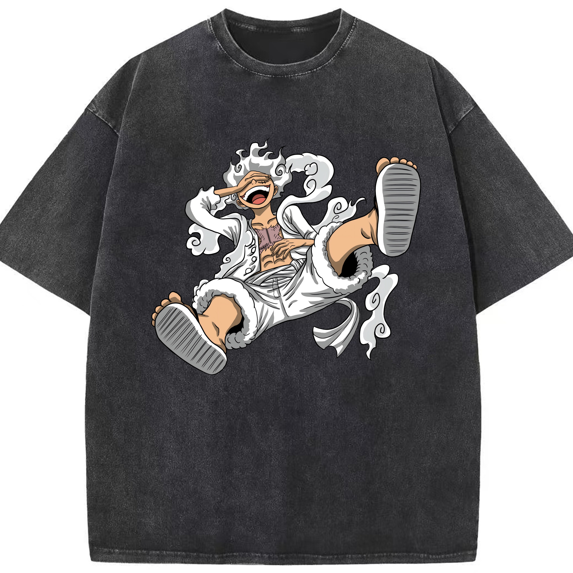 ワンピース モンキー・D・ルフィ ONE PIECE Monkey D. Luffy 綿100% ヴィンテージ風 半袖Tシャツ（フロントプリント）