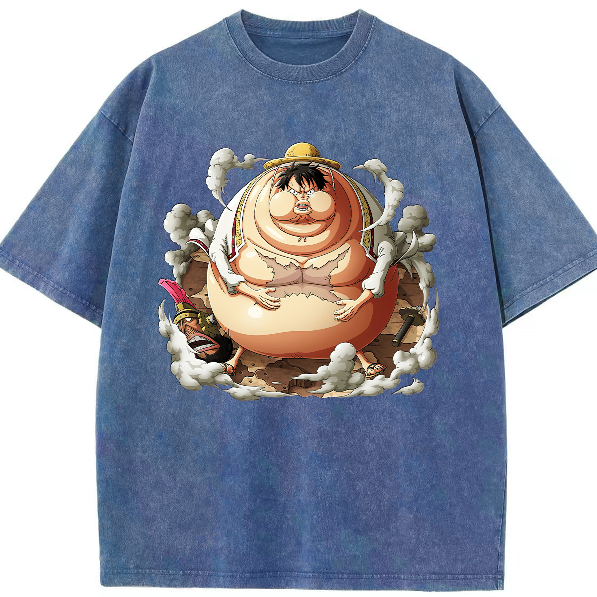 ワンピース モンキー・D・ルフィ ONE PIECE Monkey D. Luffy 綿100% ヴィンテージ風 半袖Tシャツ（フロントプリント）