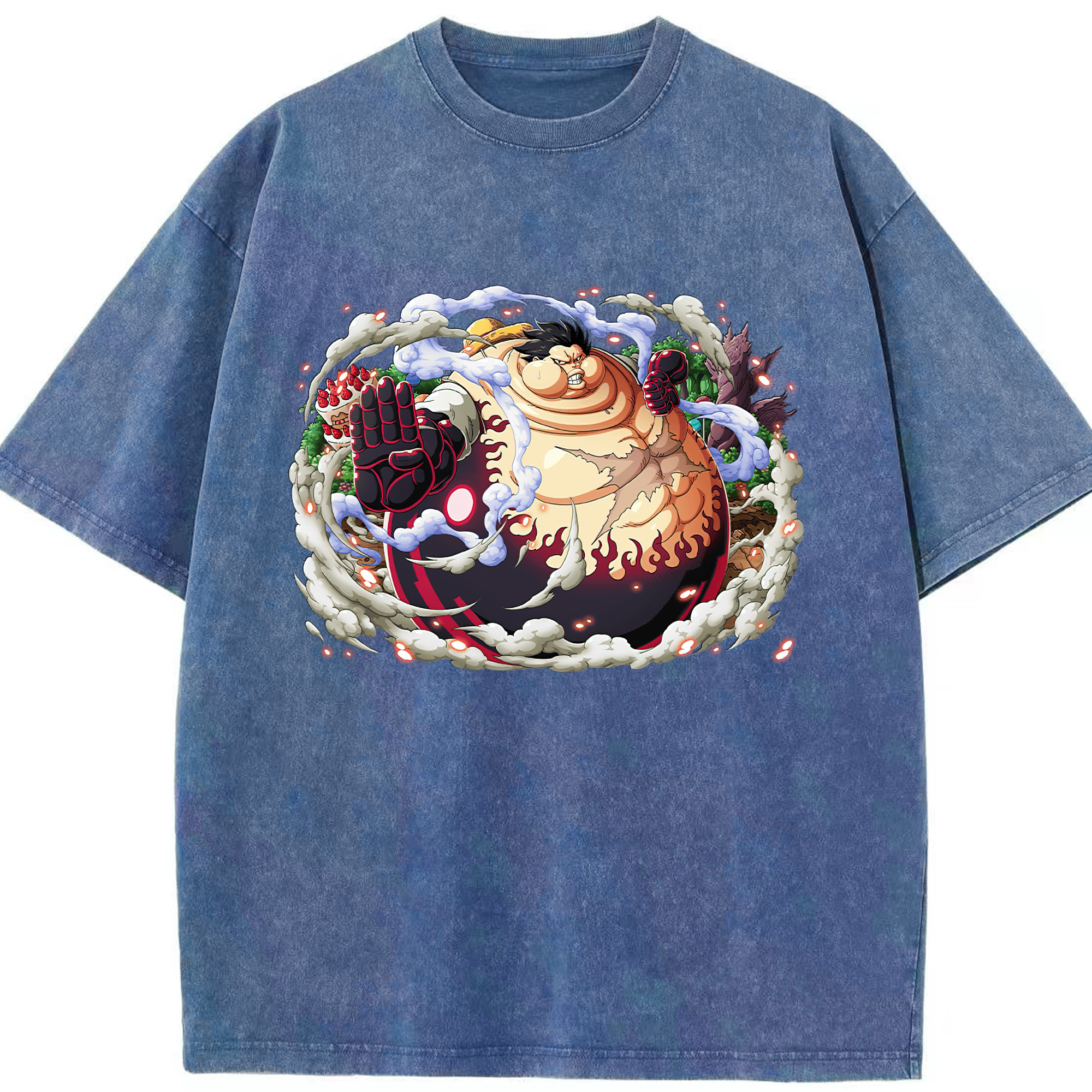 ワンピース モンキー・D・ルフィ ONE PIECE Monkey D. Luffy 綿100% ヴィンテージ風 半袖Tシャツ（フロントプリント）