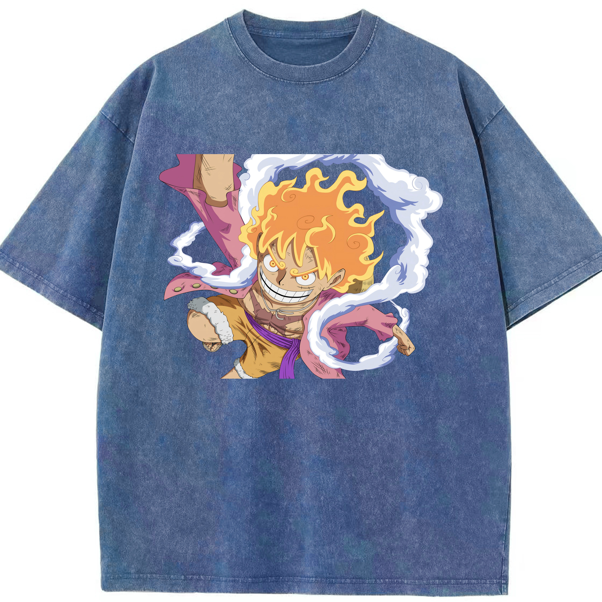 ワンピース モンキー・D・ルフィ ONE PIECE Monkey D. Luffy 綿100% ヴィンテージ風 半袖Tシャツ（フロントプリント）