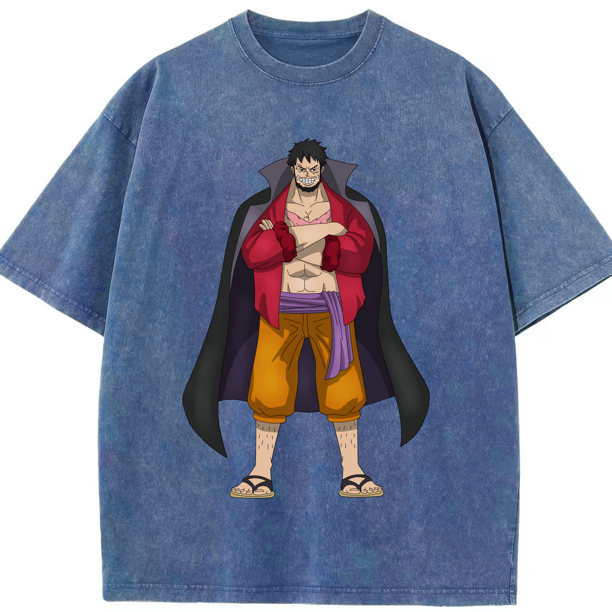 ワンピース モンキー・D・ルフィ ONE PIECE Monkey D. Luffy 綿100% ヴィンテージ風 半袖Tシャツ（フロントプリント）