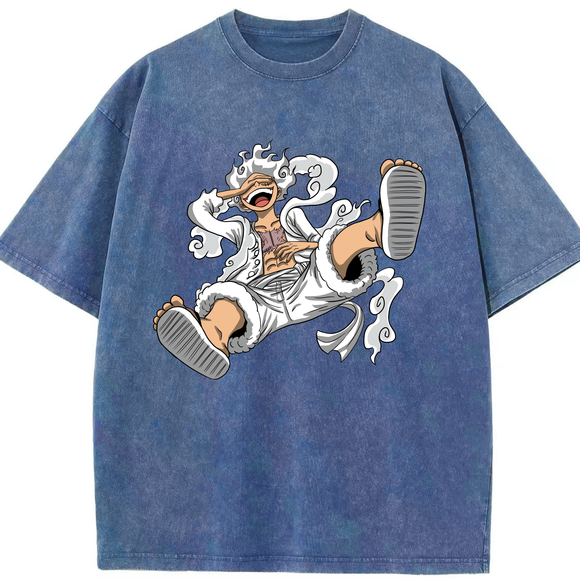 ワンピース モンキー・D・ルフィ ONE PIECE Monkey D. Luffy 綿100% ヴィンテージ風 半袖Tシャツ（フロントプリント）
