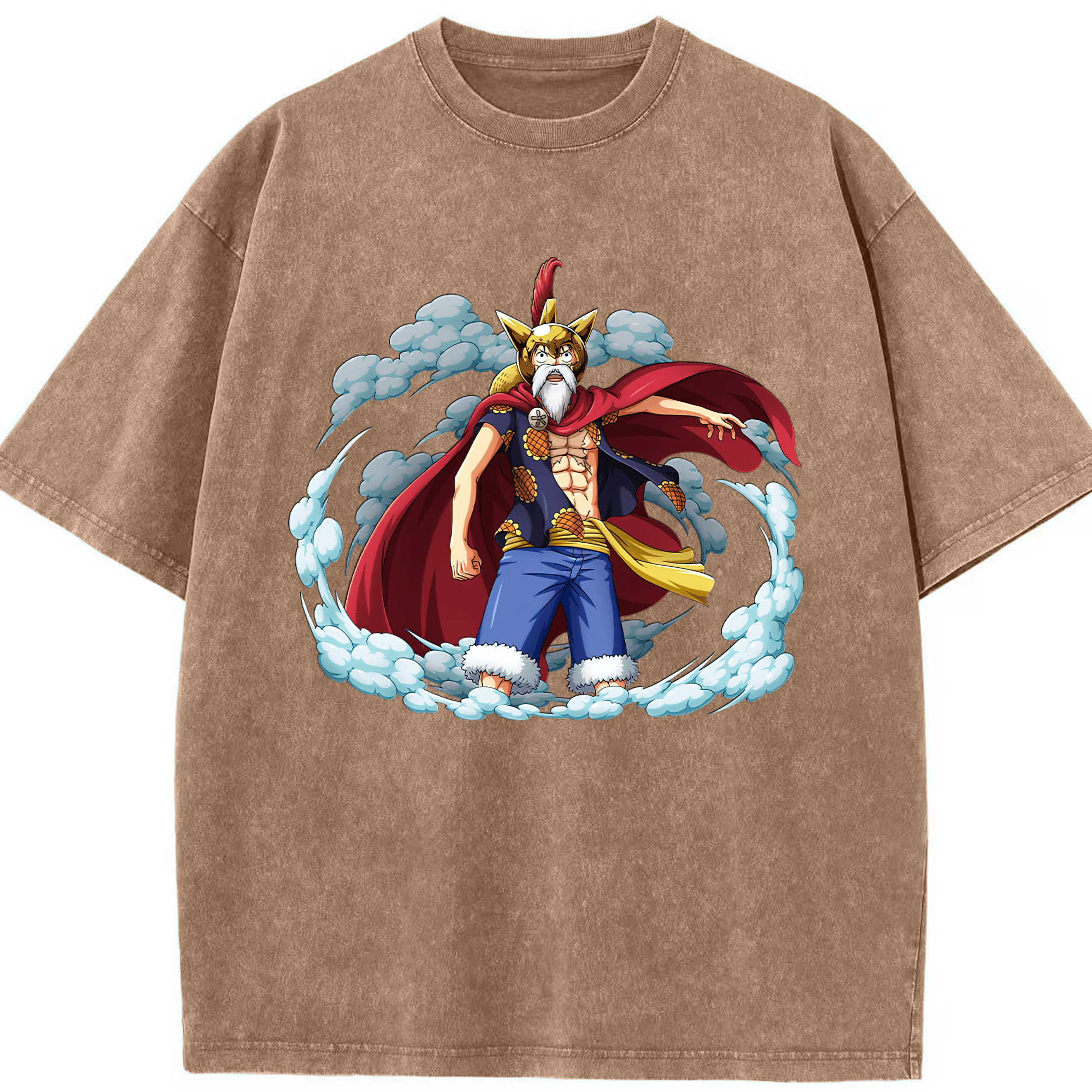 ワンピース モンキー・D・ルフィ ONE PIECE Monkey D. Luffy 綿100% ヴィンテージ風 半袖Tシャツ（フロントプリント）