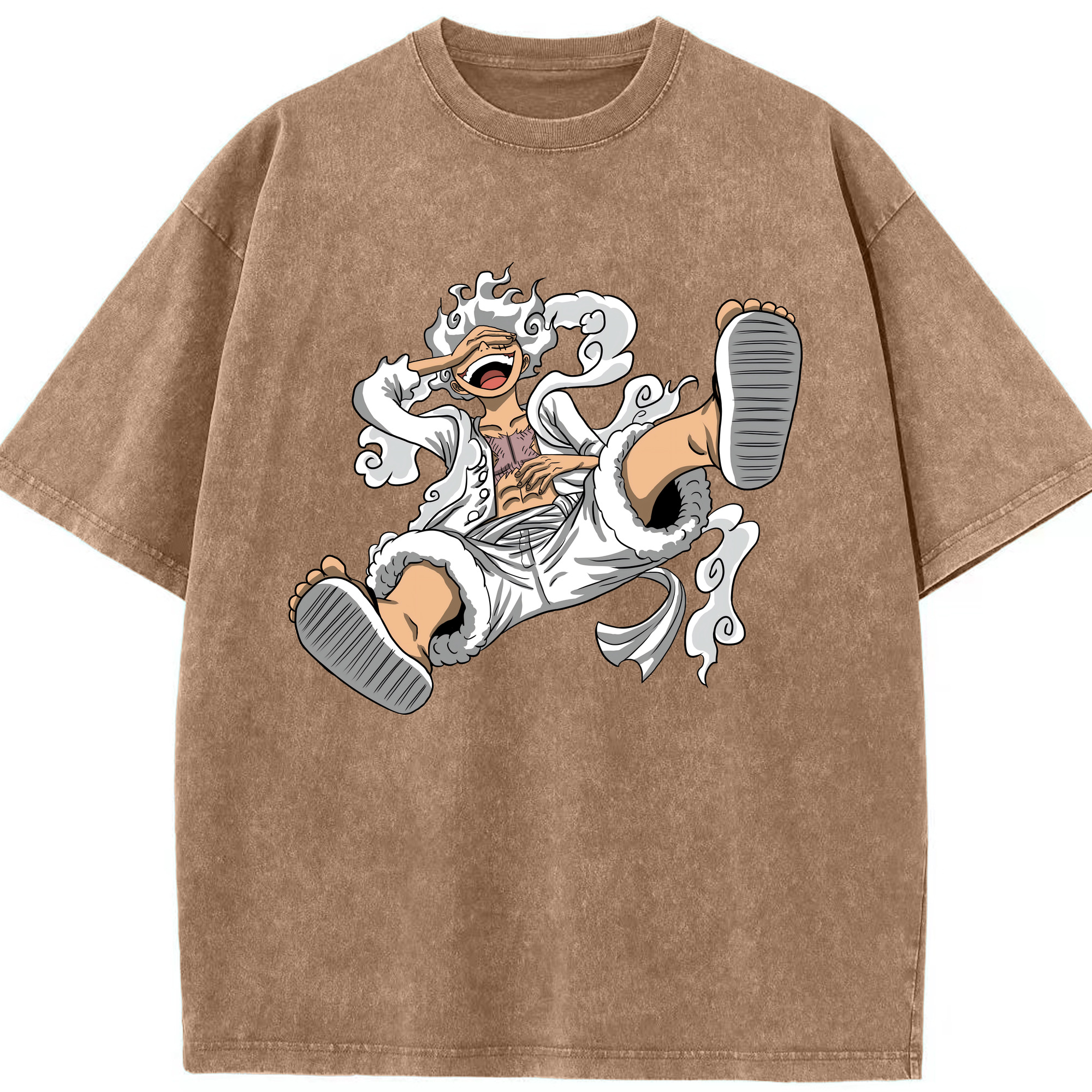 ワンピース モンキー・D・ルフィ ONE PIECE Monkey D. Luffy 綿100% ヴィンテージ風 半袖Tシャツ（フロントプリント）