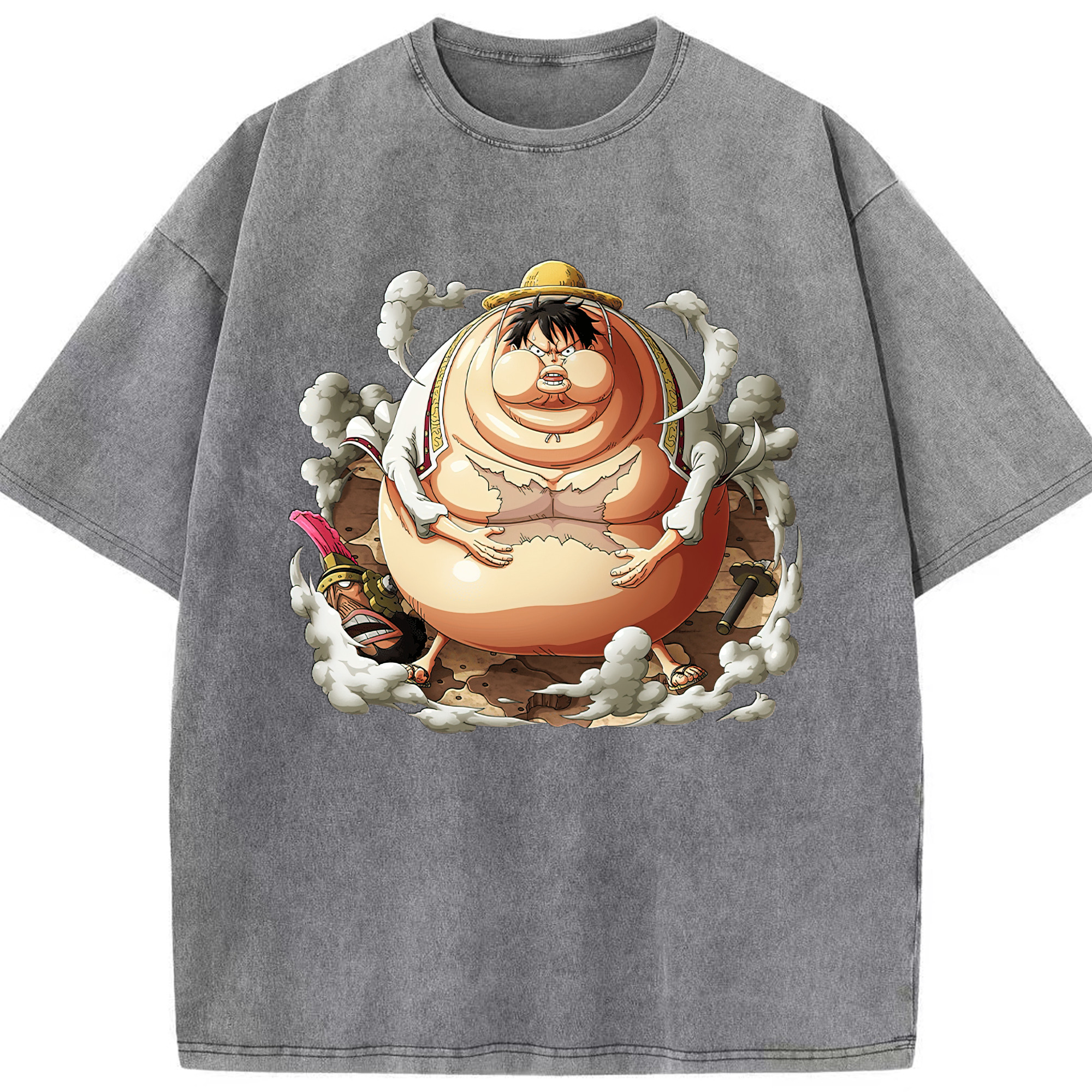 ワンピース モンキー・D・ルフィ ONE PIECE Monkey D. Luffy 綿100% ヴィンテージ風 半袖Tシャツ（フロントプリント）