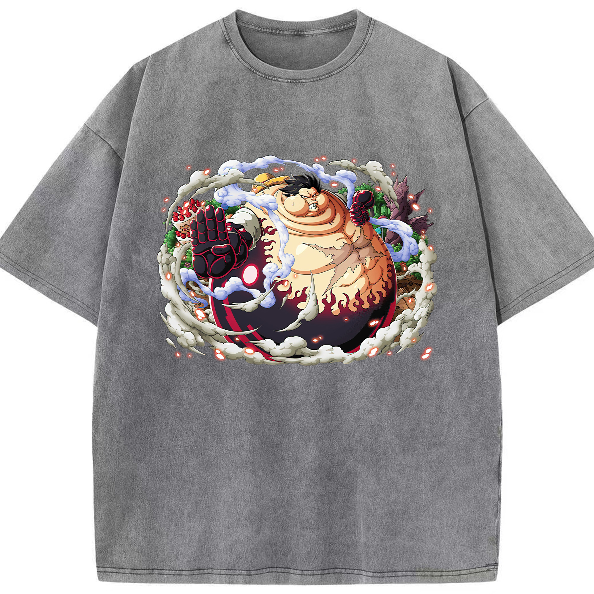ワンピース モンキー・D・ルフィ ONE PIECE Monkey D. Luffy 綿100% ヴィンテージ風 半袖Tシャツ（フロントプリント）