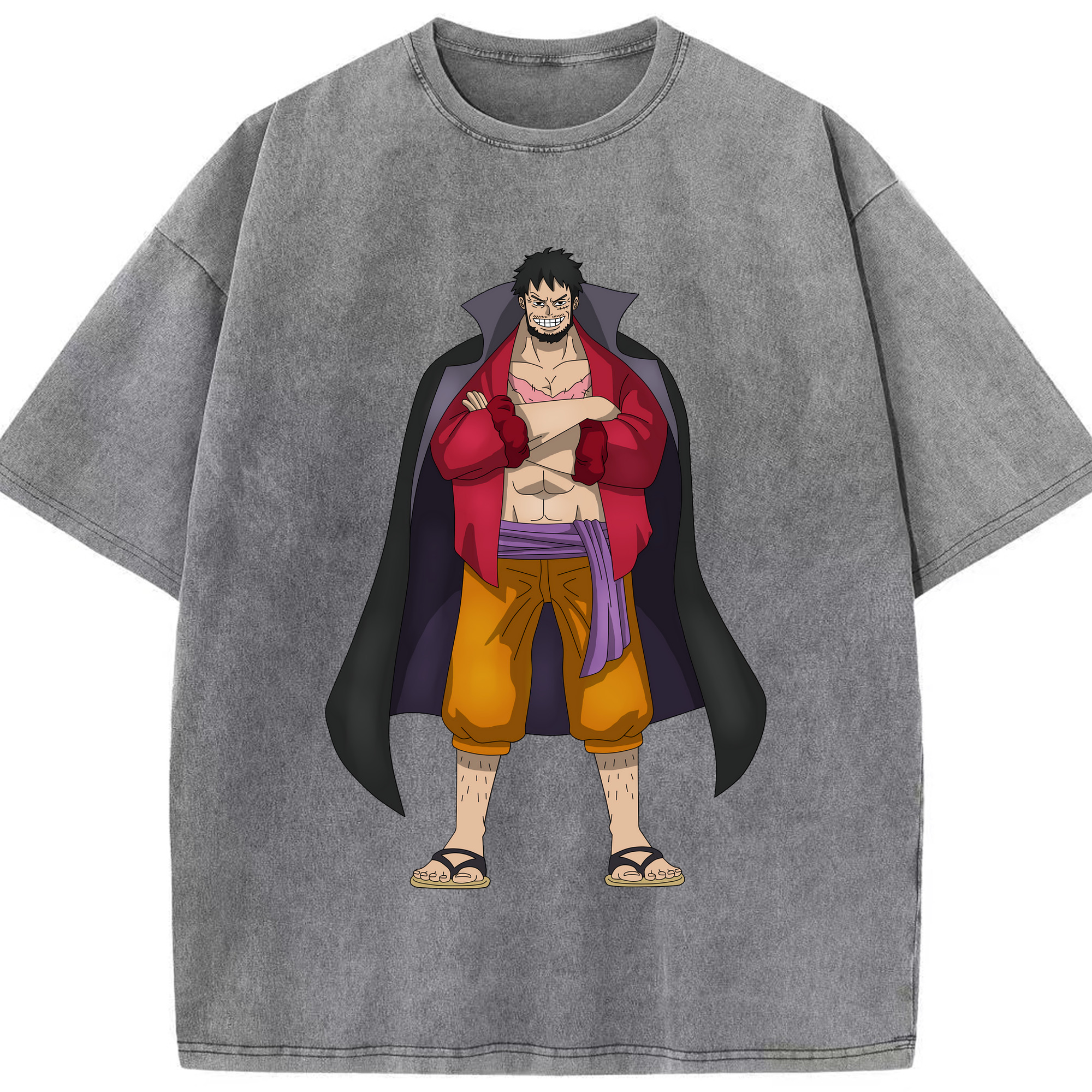 ワンピース モンキー・D・ルフィ ONE PIECE Monkey D. Luffy 綿100% ヴィンテージ風 半袖Tシャツ（フロントプリント）