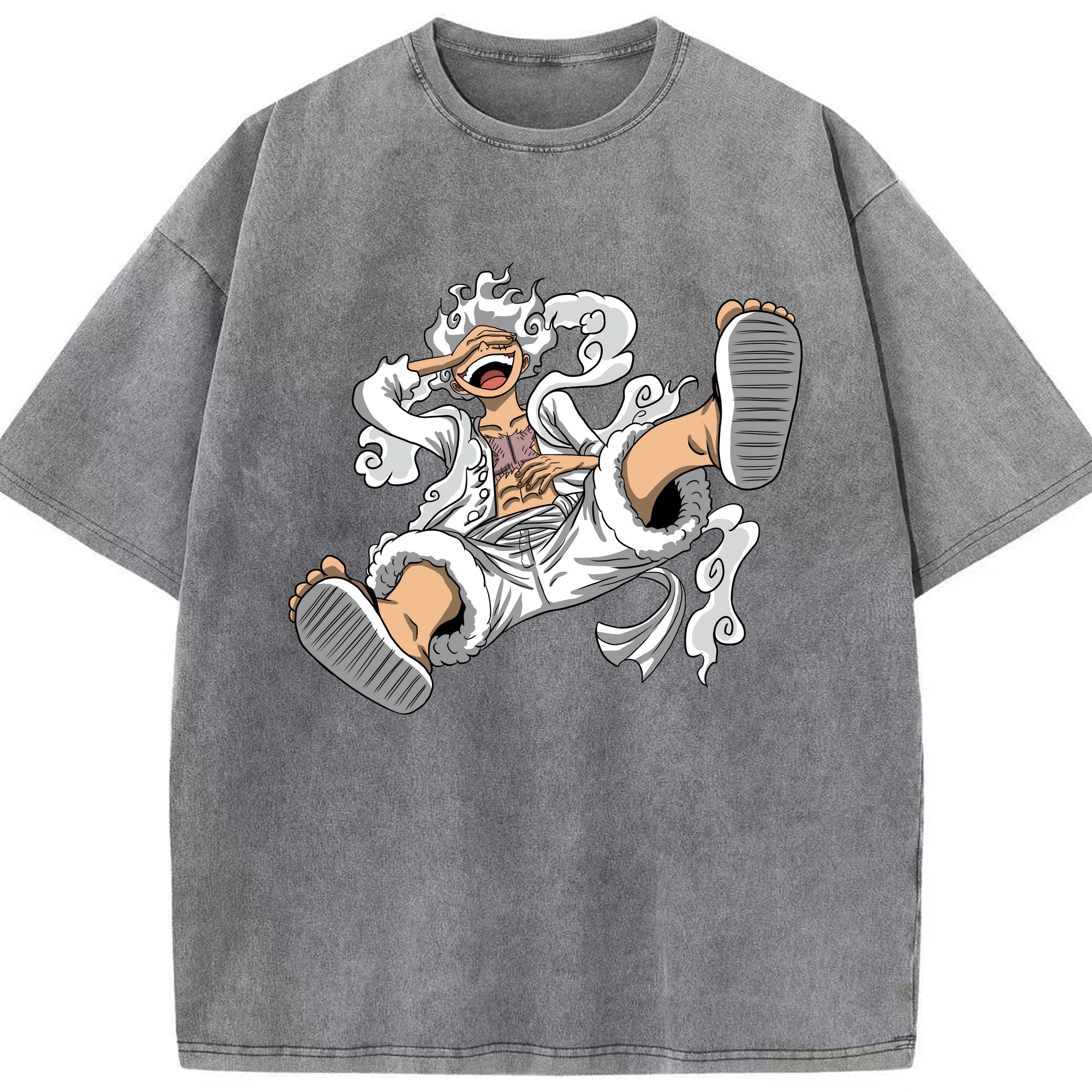 ワンピース モンキー・D・ルフィ ONE PIECE Monkey D. Luffy 綿100% ヴィンテージ風 半袖Tシャツ（フロントプリント）
