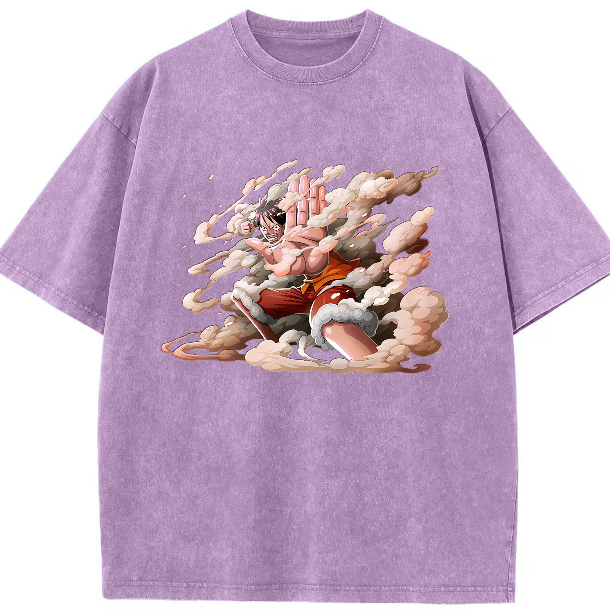 （画像用） ワンピース モンキー・D・ルフィ ONE PIECE Monkey D. Luffy 綿100% ヴィンテージ風 半袖Tシャツ（フロントプリント）