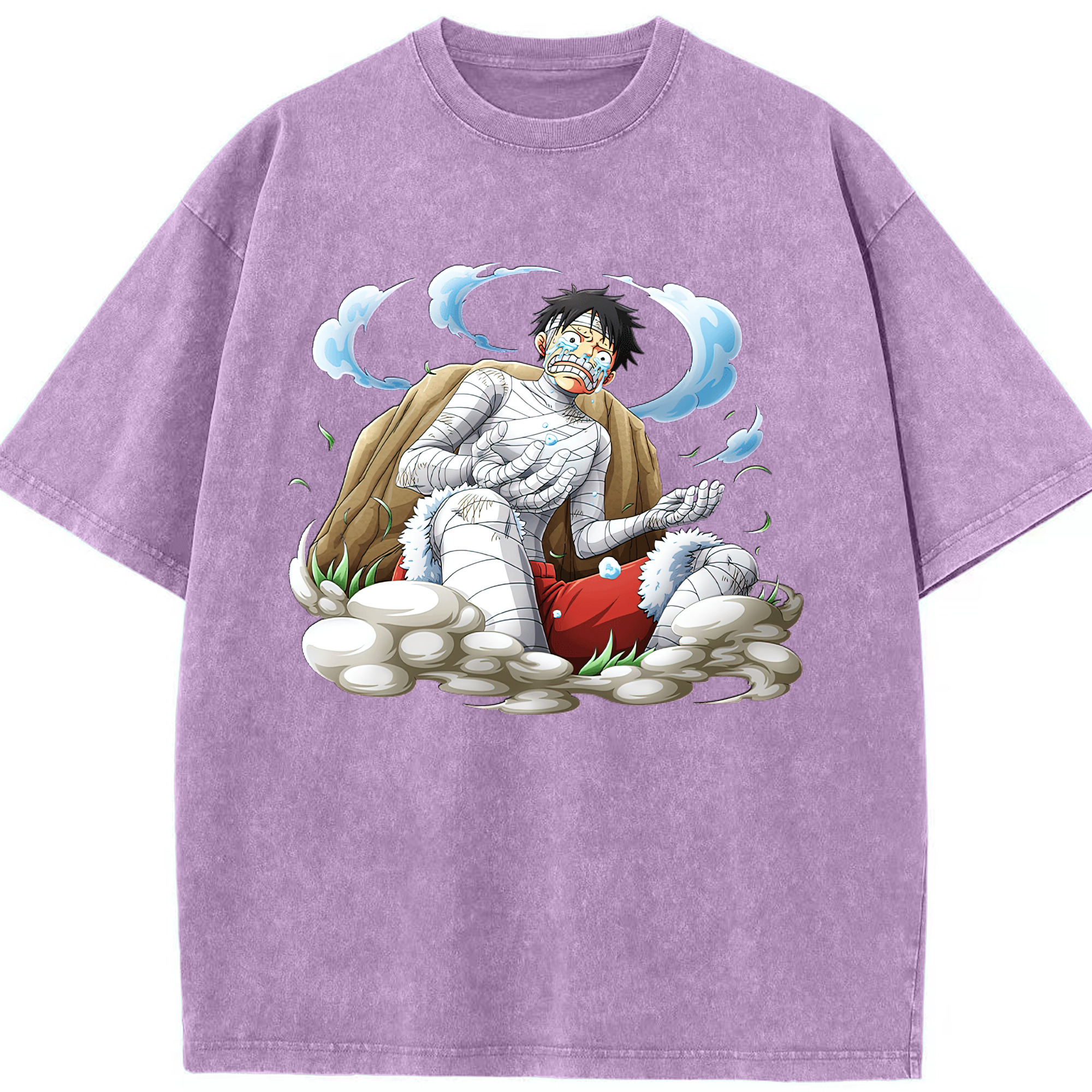 ワンピース モンキー・D・ルフィ ONE PIECE Monkey D. Luffy 綿100% ヴィンテージ風 半袖Tシャツ（フロントプリント）