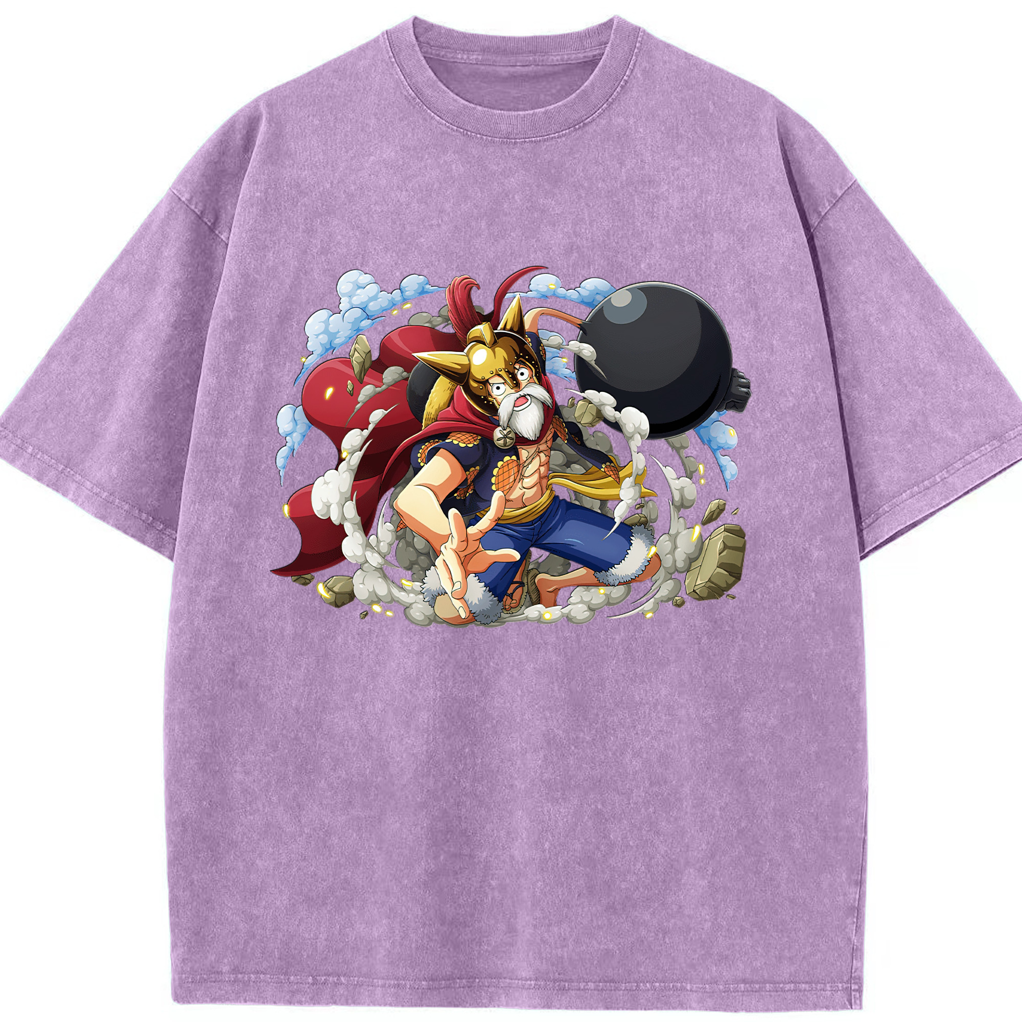ワンピース モンキー・D・ルフィ ONE PIECE Monkey D. Luffy 綿100% ヴィンテージ風 半袖Tシャツ（フロントプリント）