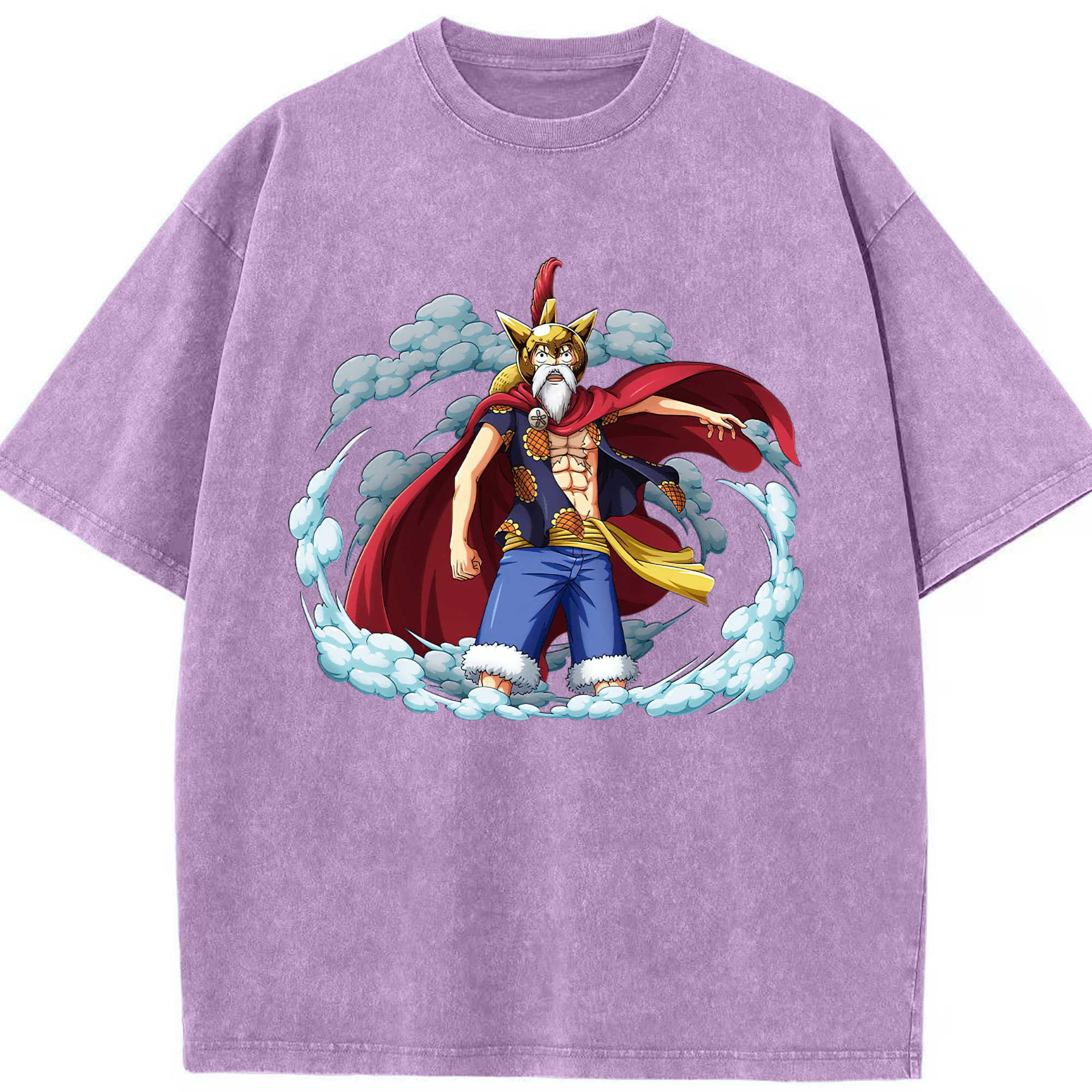 ワンピース モンキー・D・ルフィ ONE PIECE Monkey D. Luffy 綿100% ヴィンテージ風 半袖Tシャツ（フロントプリント）
