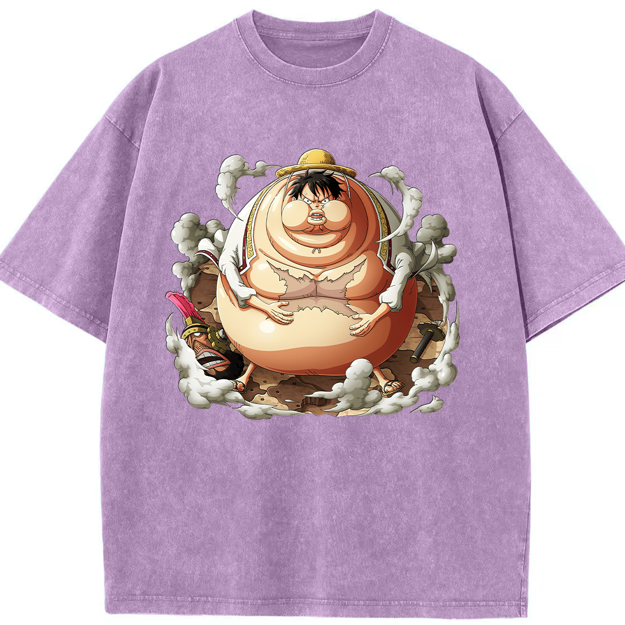 ワンピース モンキー・D・ルフィ ONE PIECE Monkey D. Luffy 綿100% ヴィンテージ風 半袖Tシャツ（フロントプリント）