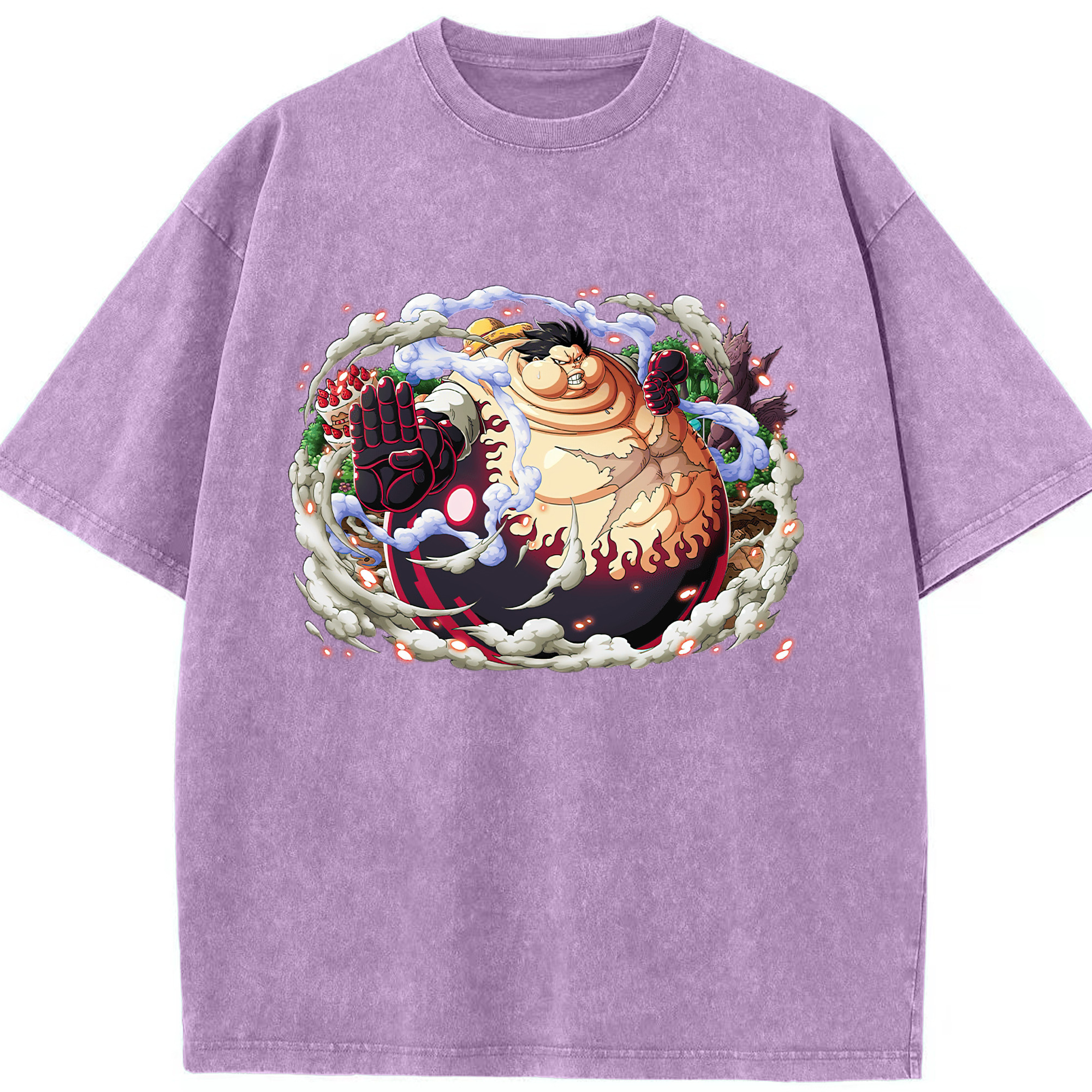 ワンピース モンキー・D・ルフィ ONE PIECE Monkey D. Luffy 綿100% ヴィンテージ風 半袖Tシャツ（フロントプリント）