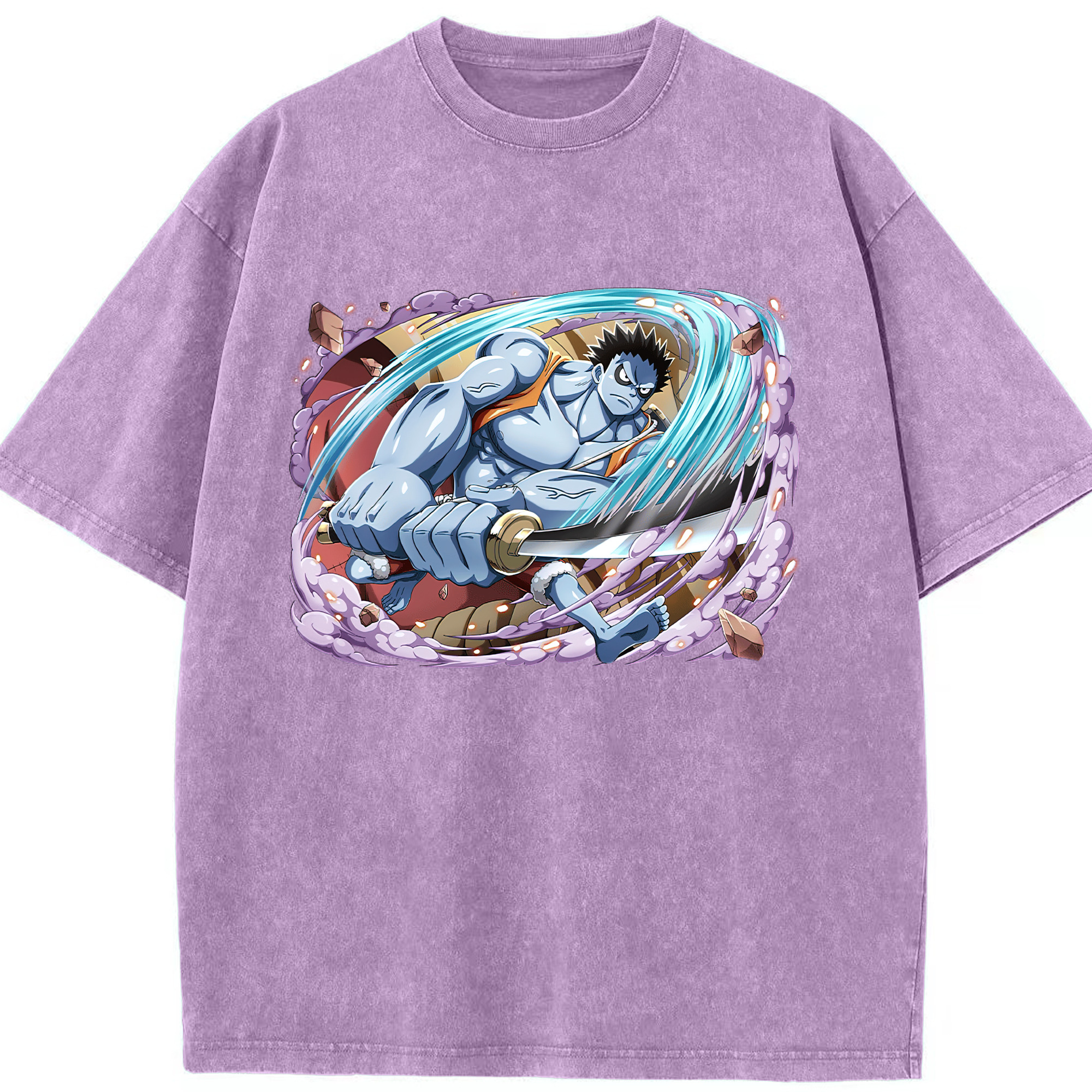 ワンピース モンキー・D・ルフィ ONE PIECE Monkey D. Luffy 綿100% ヴィンテージ風 半袖Tシャツ（フロントプリント）