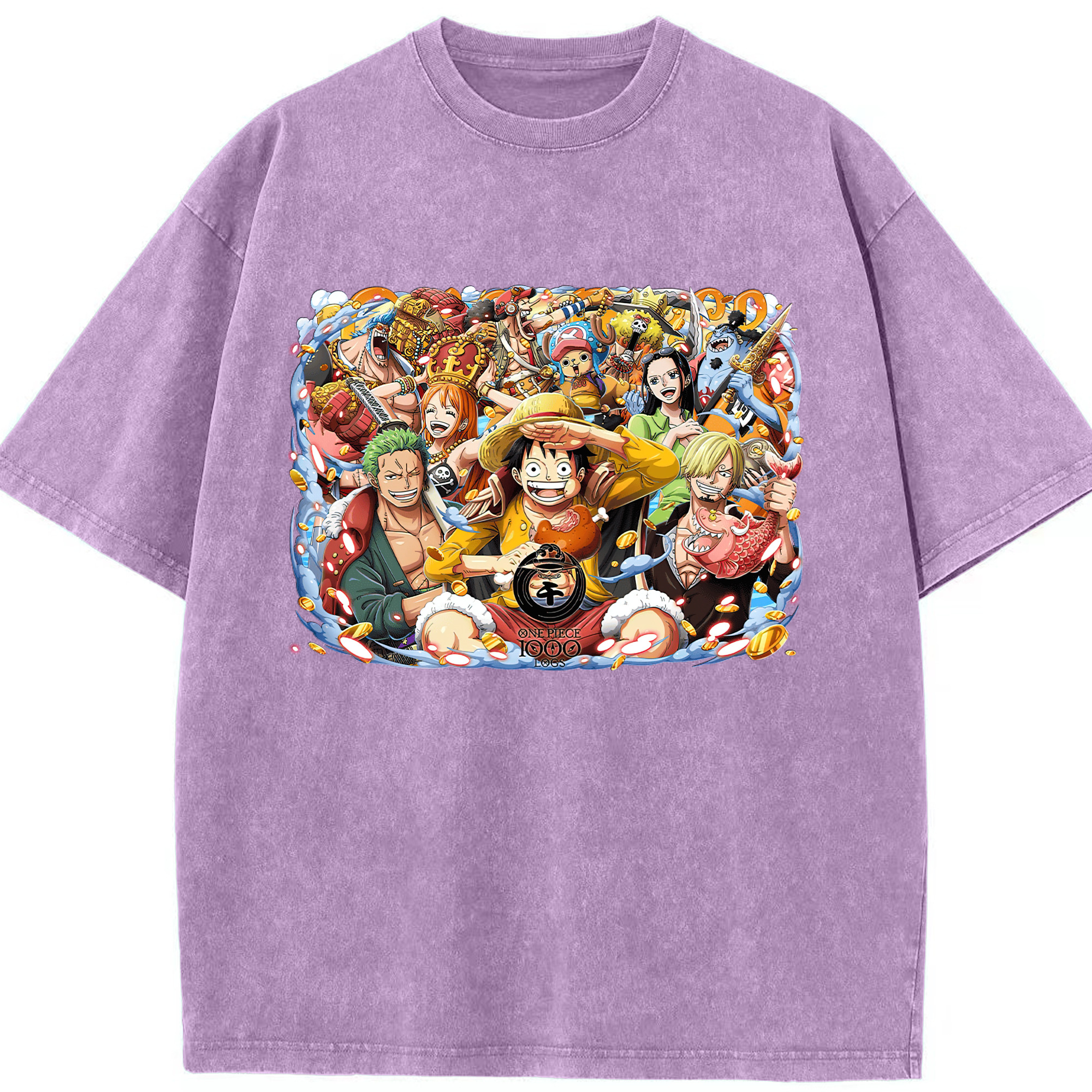 ワンピース モンキー・D・ルフィ ONE PIECE Monkey D. Luffy 綿100% ヴィンテージ風 半袖Tシャツ（フロントプリント）