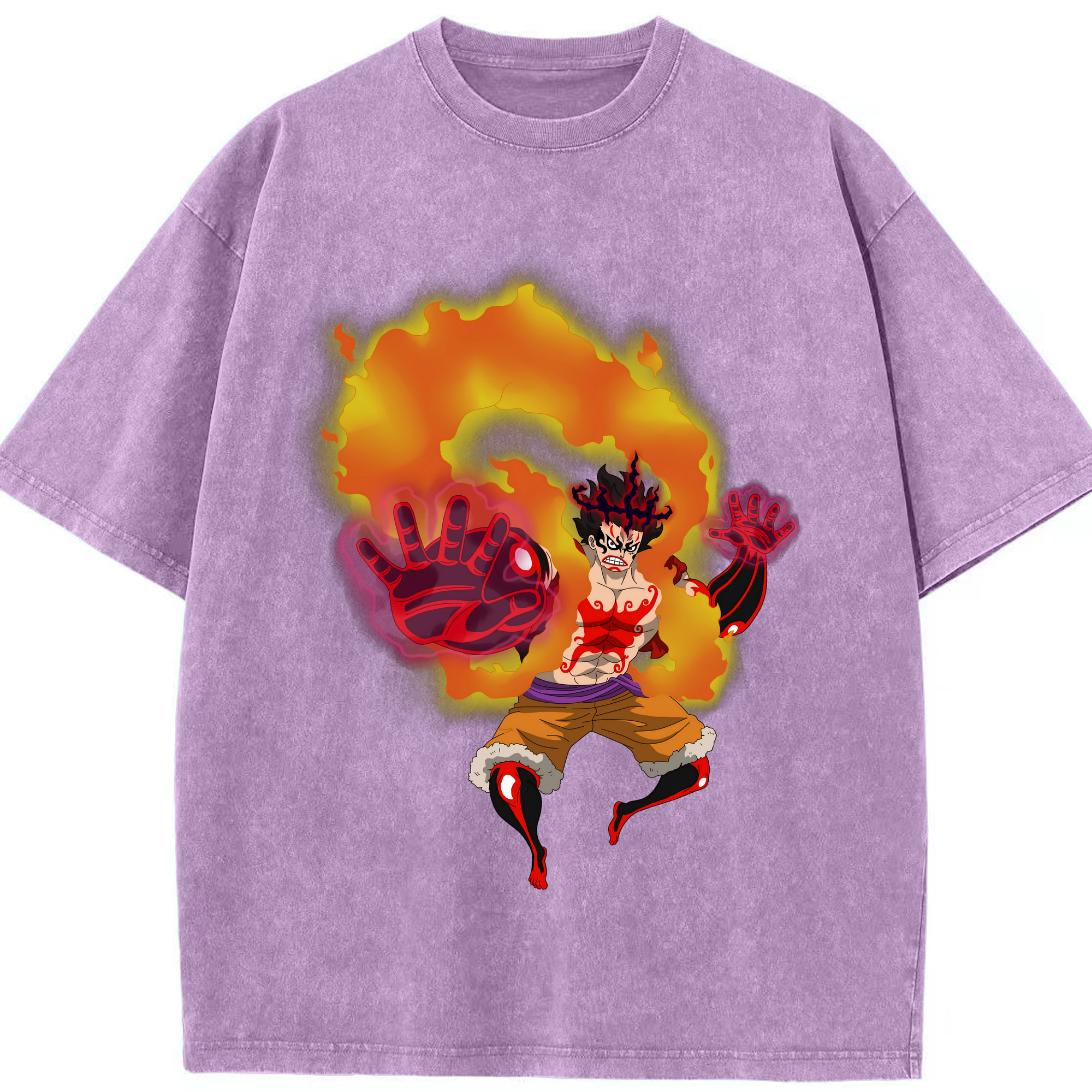 ワンピース モンキー・D・ルフィ ONE PIECE Monkey D. Luffy 綿100% ヴィンテージ風 半袖Tシャツ（フロントプリント）