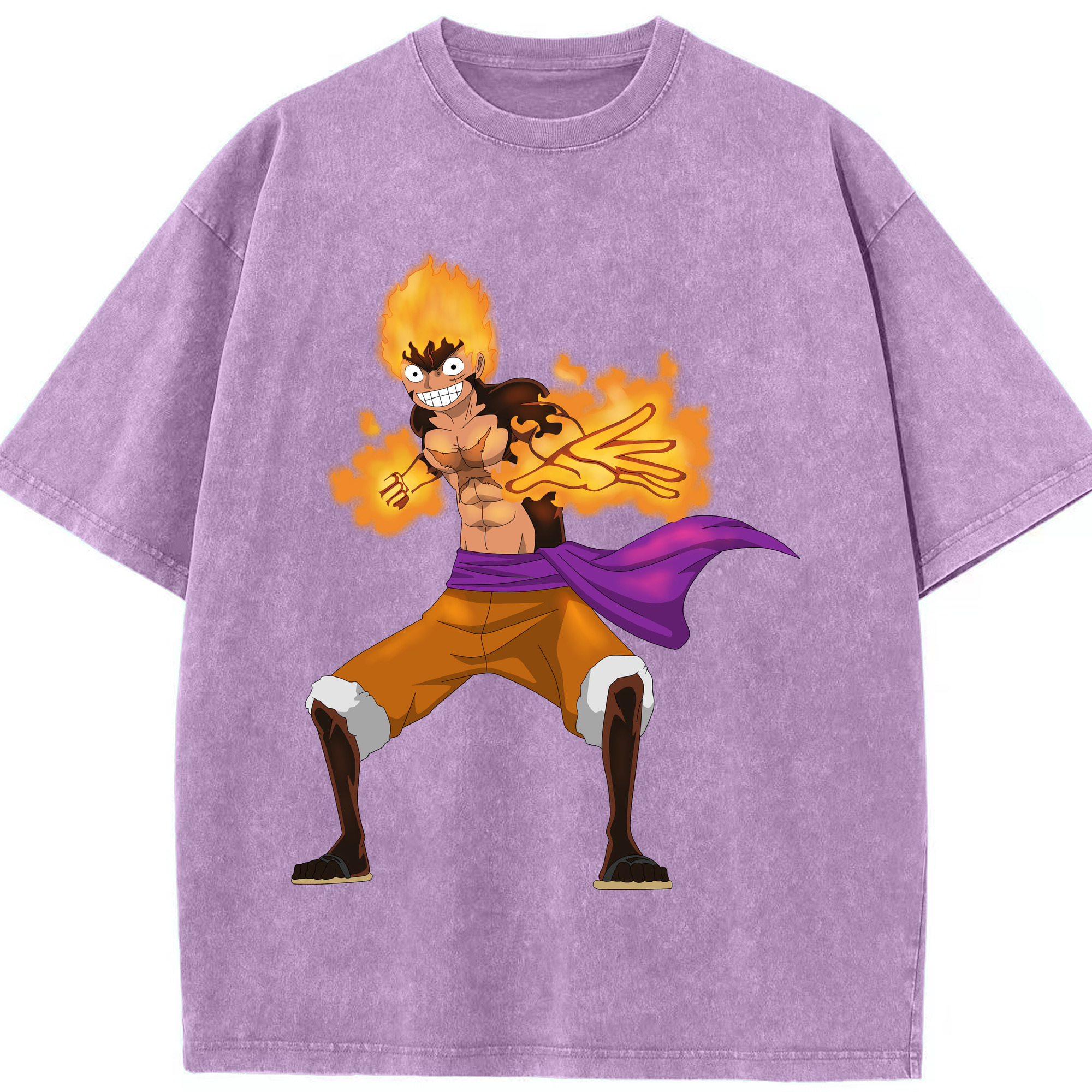ワンピース モンキー・D・ルフィ ONE PIECE Monkey D. Luffy 綿100% ヴィンテージ風 半袖Tシャツ（フロントプリント）