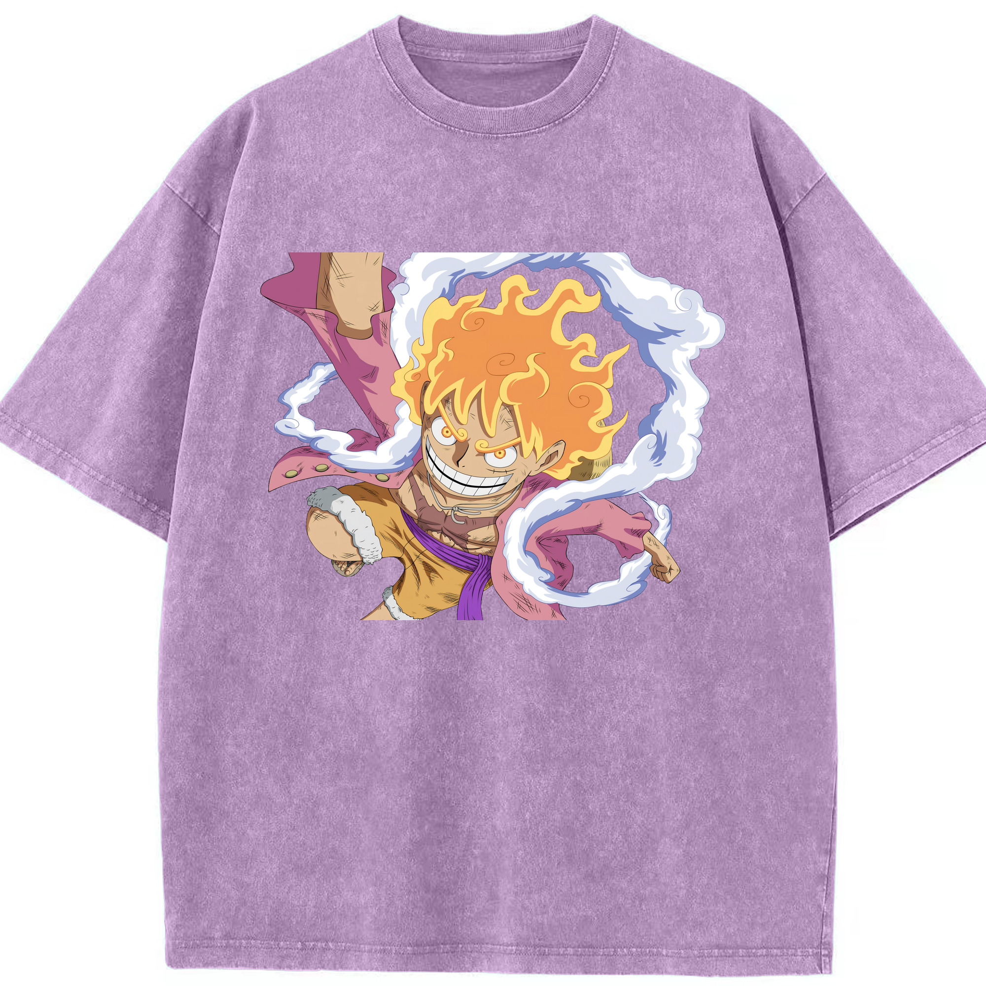 ワンピース モンキー・D・ルフィ ONE PIECE Monkey D. Luffy 綿100% ヴィンテージ風 半袖Tシャツ（フロントプリント）