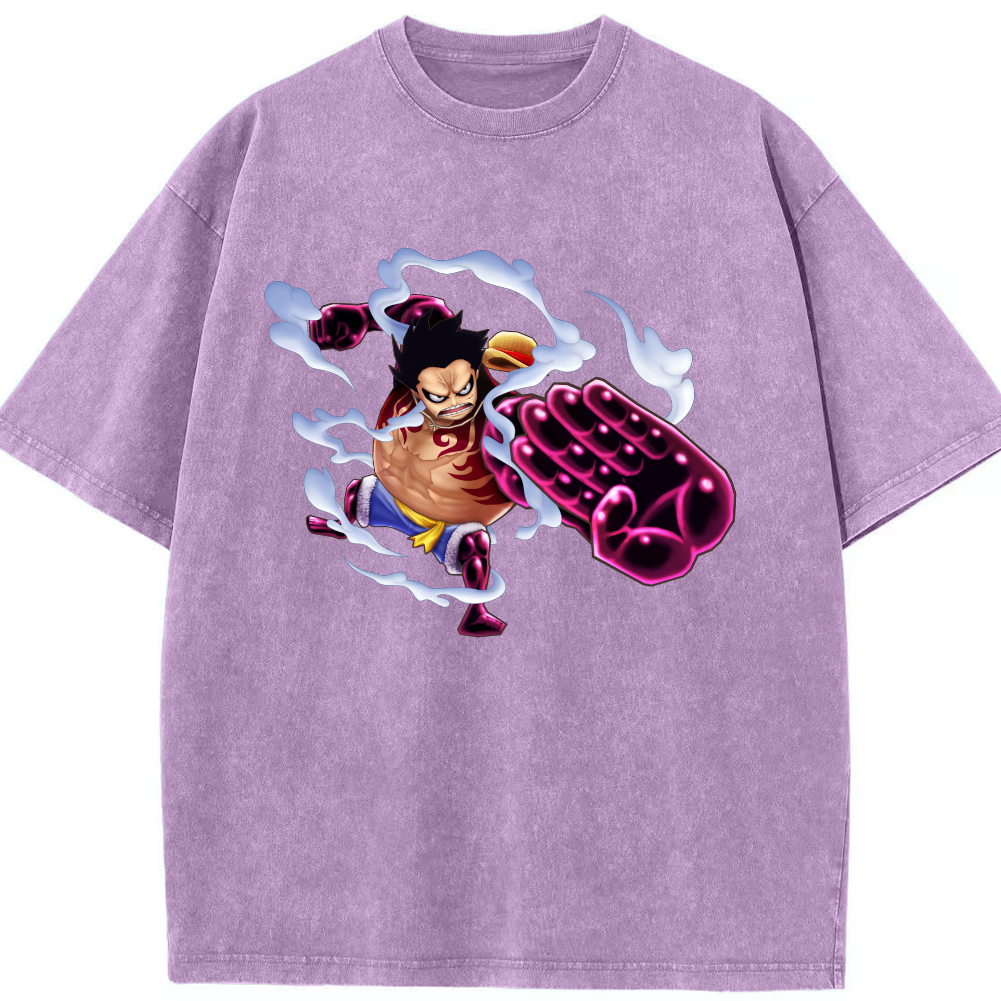 ワンピース モンキー・D・ルフィ ONE PIECE Monkey D. Luffy 綿100% ヴィンテージ風 半袖Tシャツ（フロントプリント）