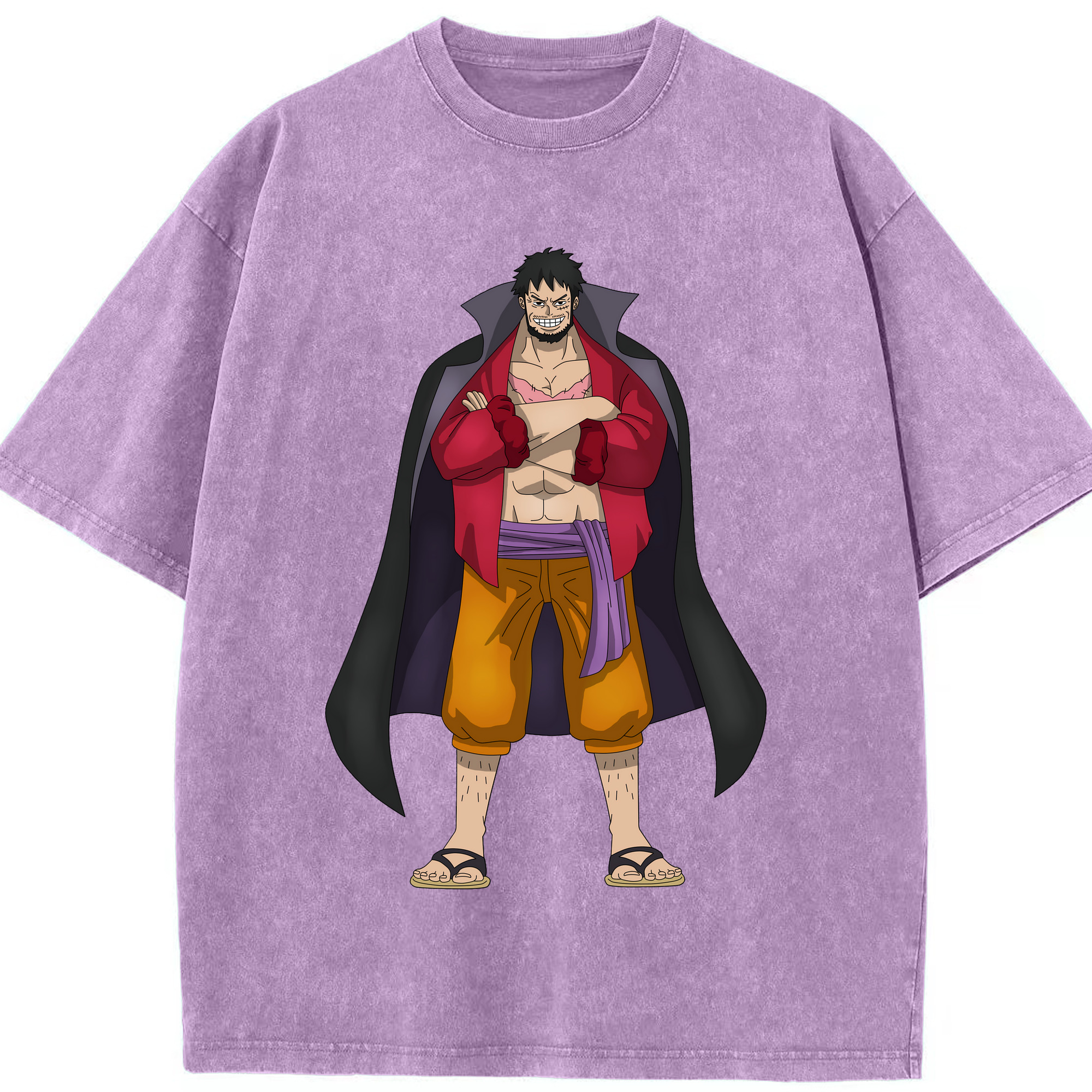 ワンピース モンキー・D・ルフィ ONE PIECE Monkey D. Luffy 綿100% ヴィンテージ風 半袖Tシャツ（フロントプリント）
