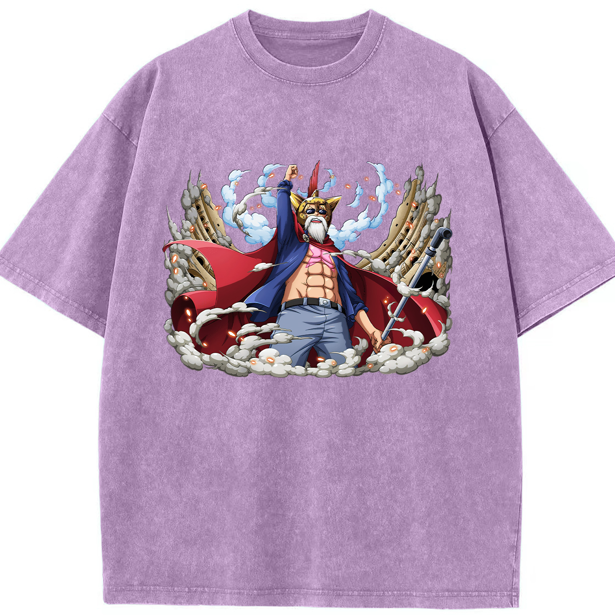 ワンピース モンキー・D・ルフィ ONE PIECE Monkey D. Luffy 綿100% ヴィンテージ風 半袖Tシャツ（フロントプリント）