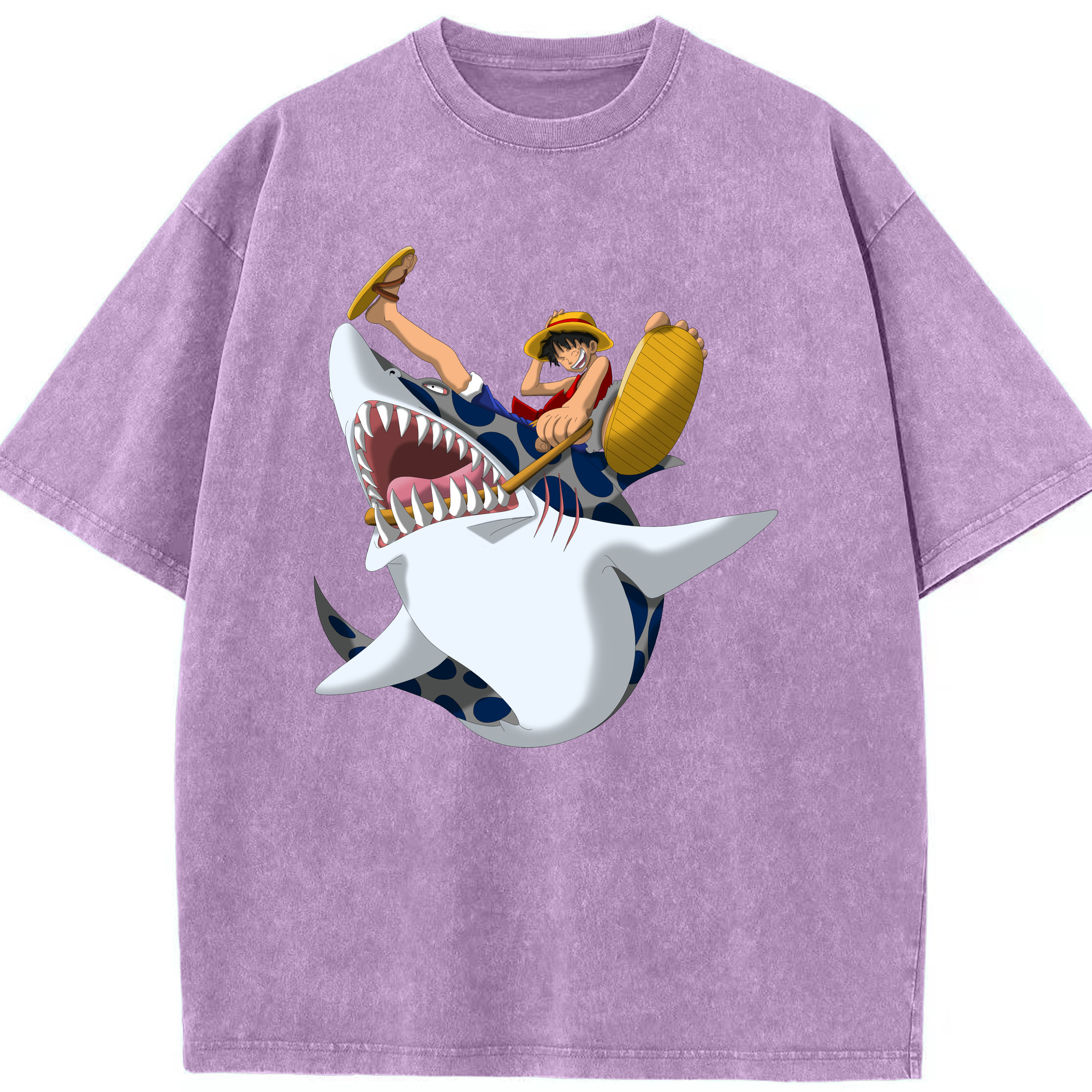 ワンピース モンキー・D・ルフィ ONE PIECE Monkey D. Luffy 綿100% ヴィンテージ風 半袖Tシャツ（フロントプリント）