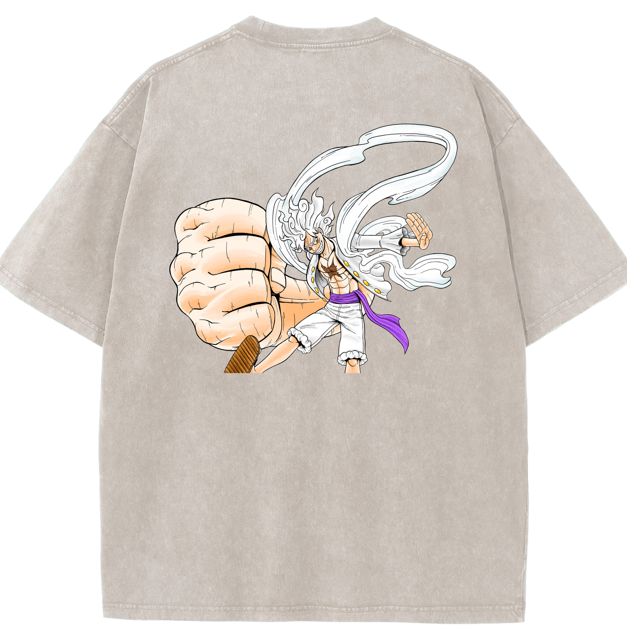 ワンピース モンキー・D・ルフィ ONE PIECE Monkey D. Luffy 綿100% ヴィンテージ風 半袖Tシャツ（背面プリント）