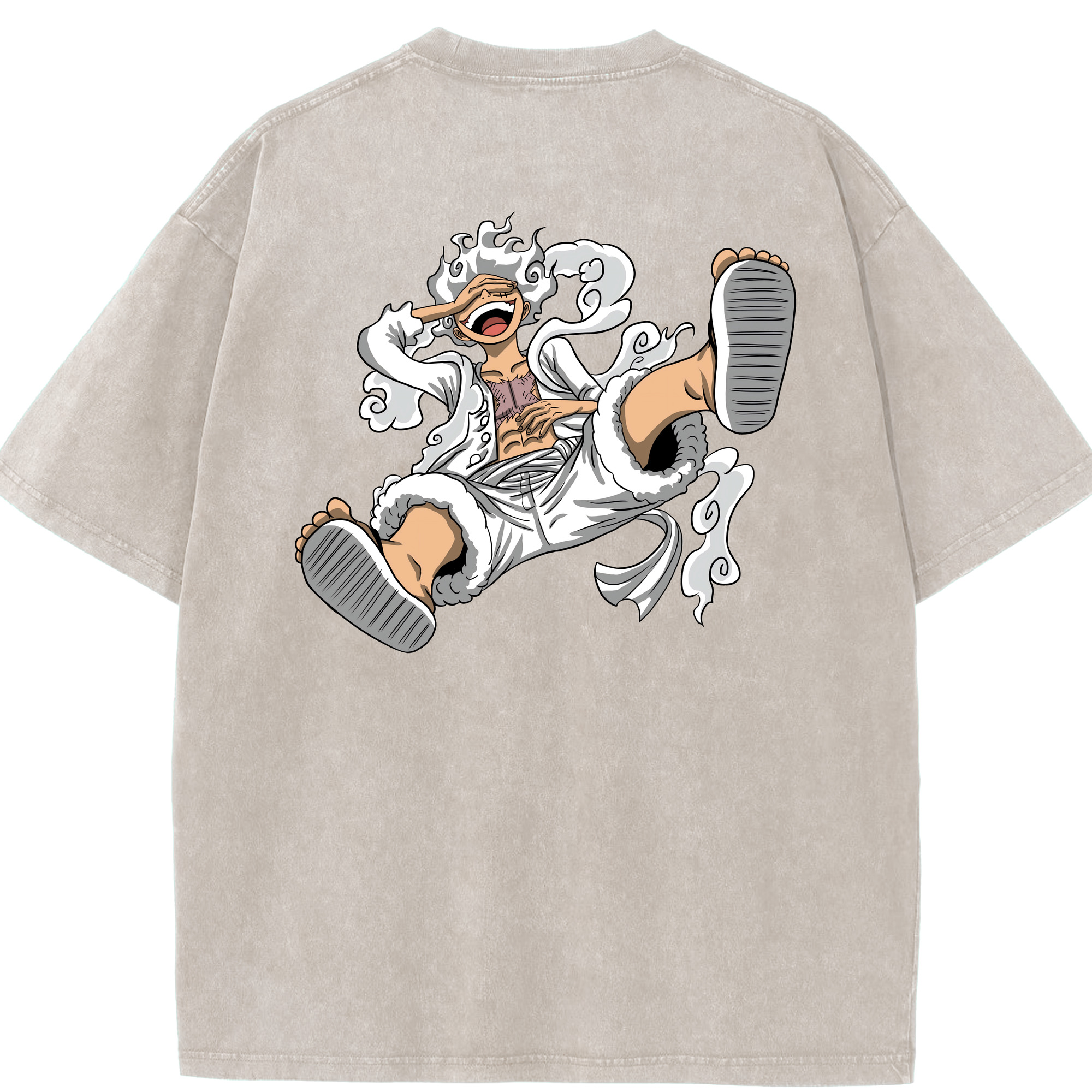 ワンピース モンキー・D・ルフィ ONE PIECE Monkey D. Luffy 綿100% ヴィンテージ風 半袖Tシャツ（背面プリント）