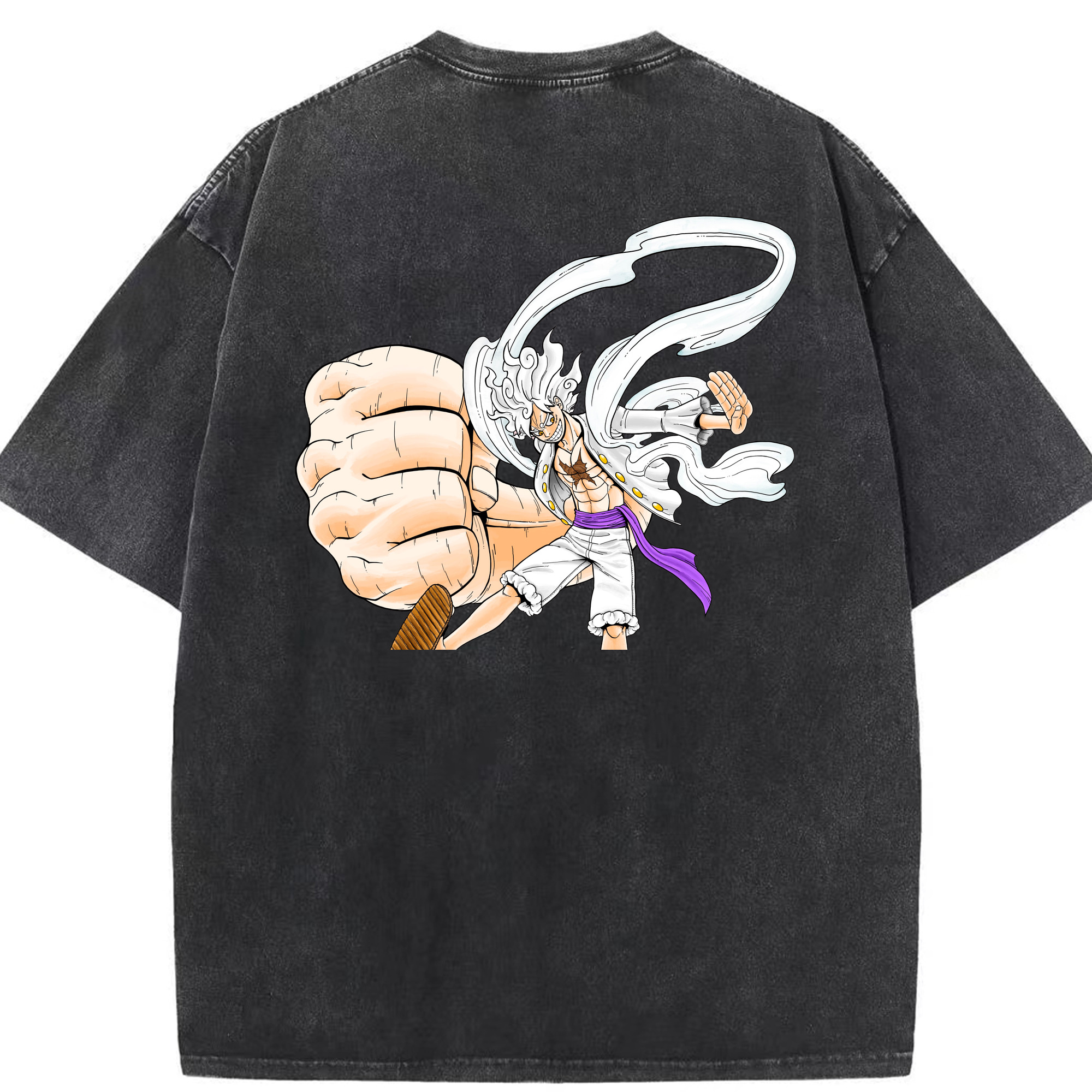 ワンピース モンキー・D・ルフィ ONE PIECE Monkey D. Luffy 綿100% ヴィンテージ風 半袖Tシャツ（背面プリント）