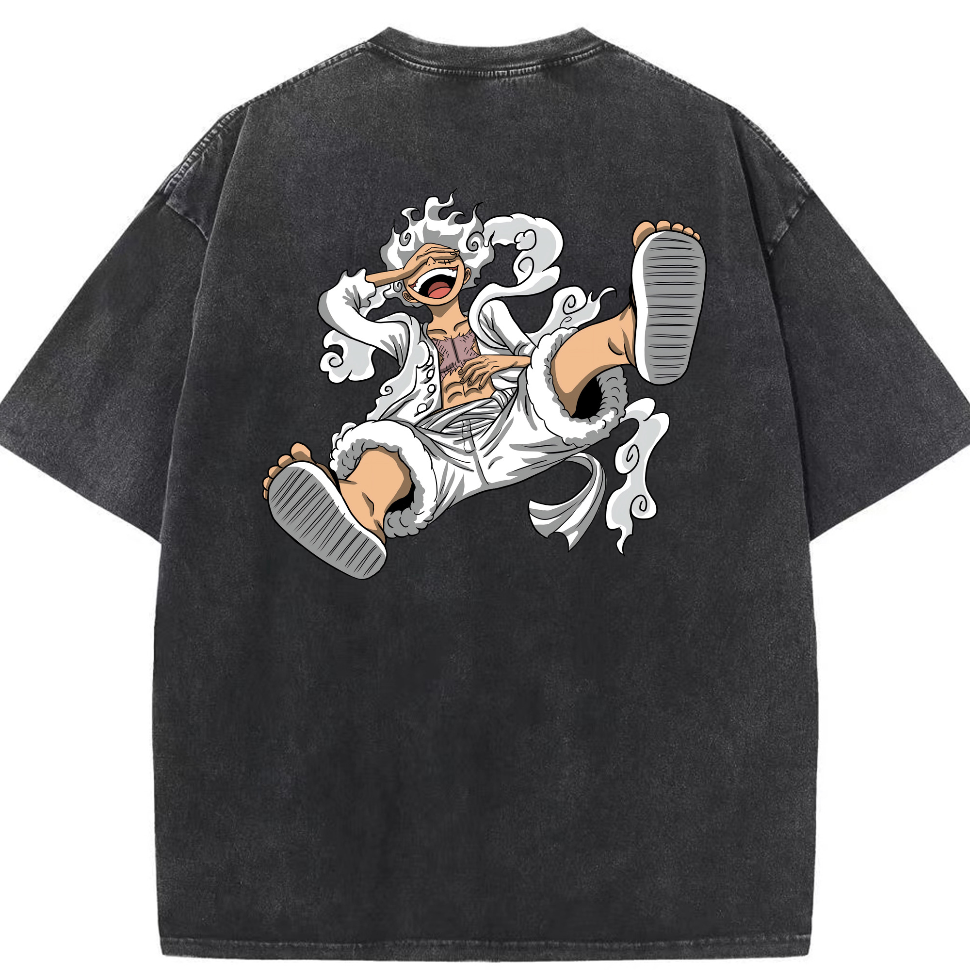 ワンピース モンキー・D・ルフィ ONE PIECE Monkey D. Luffy 綿100% ヴィンテージ風 半袖Tシャツ（背面プリント）