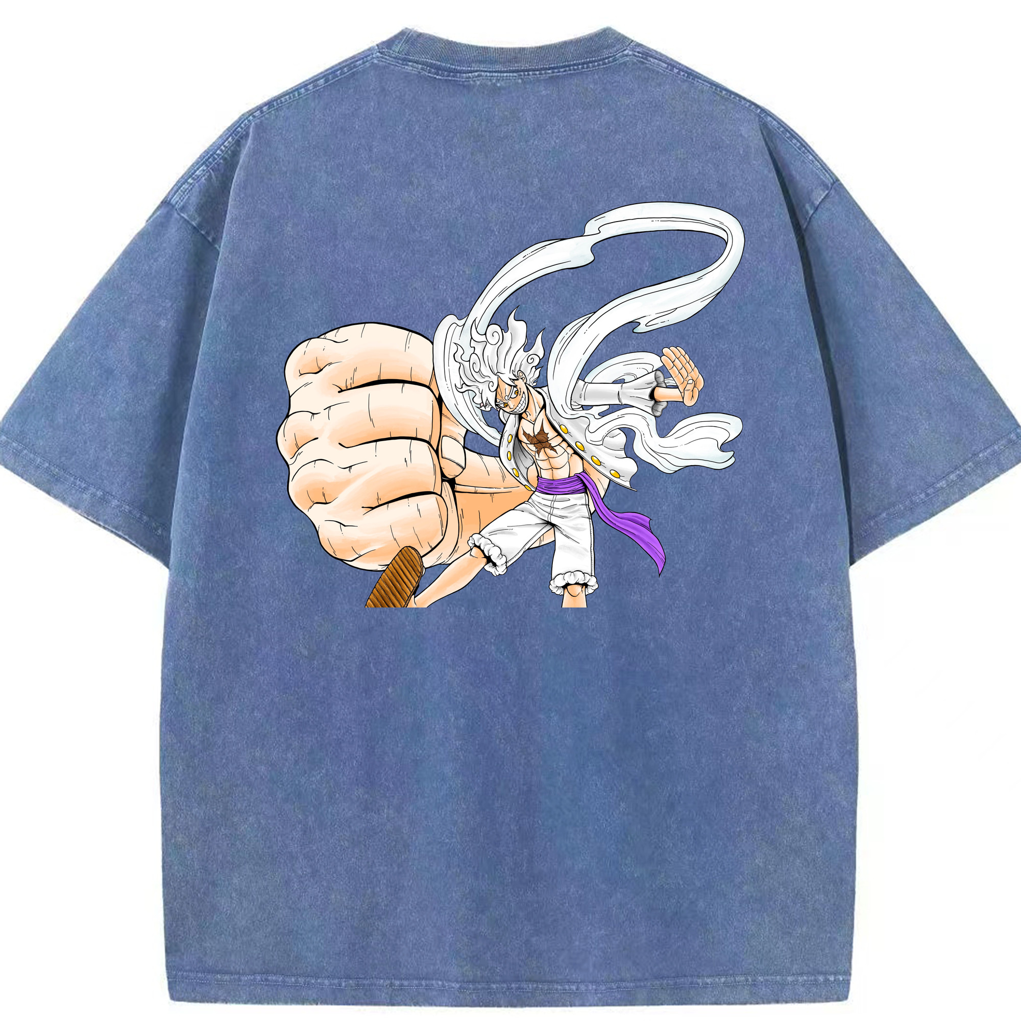 ワンピース モンキー・D・ルフィ ONE PIECE Monkey D. Luffy 綿100% ヴィンテージ風 半袖Tシャツ（背面プリント）