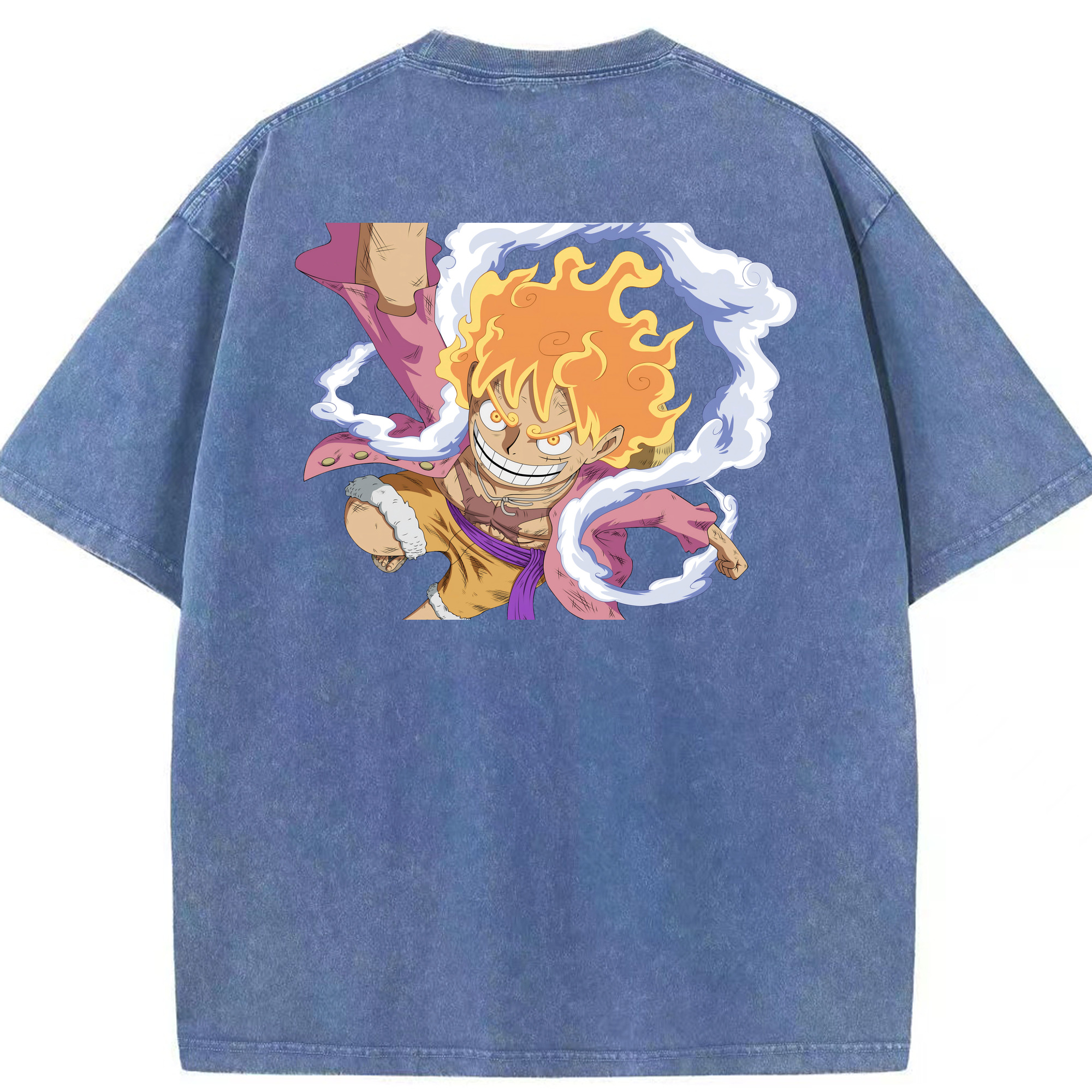 ワンピース モンキー・D・ルフィ ONE PIECE Monkey D. Luffy 綿100% ヴィンテージ風 半袖Tシャツ（背面プリント）