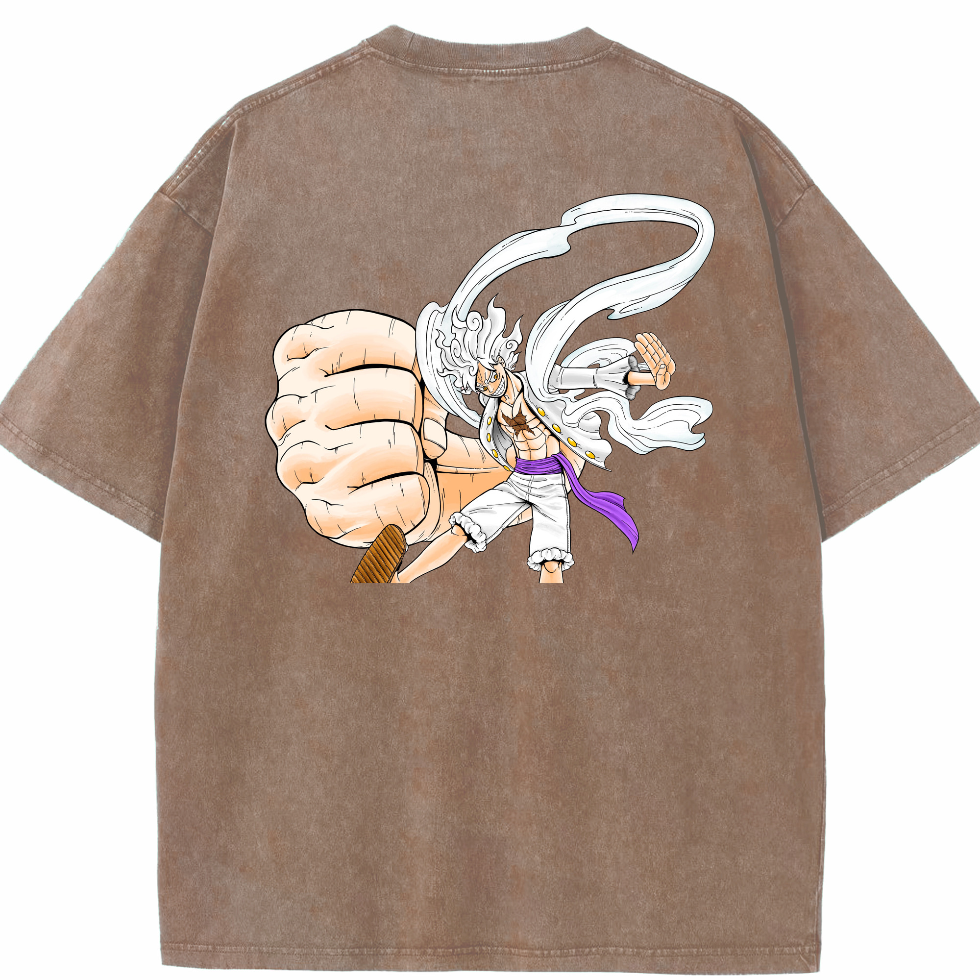 ワンピース モンキー・D・ルフィ ONE PIECE Monkey D. Luffy 綿100% ヴィンテージ風 半袖Tシャツ（背面プリント）
