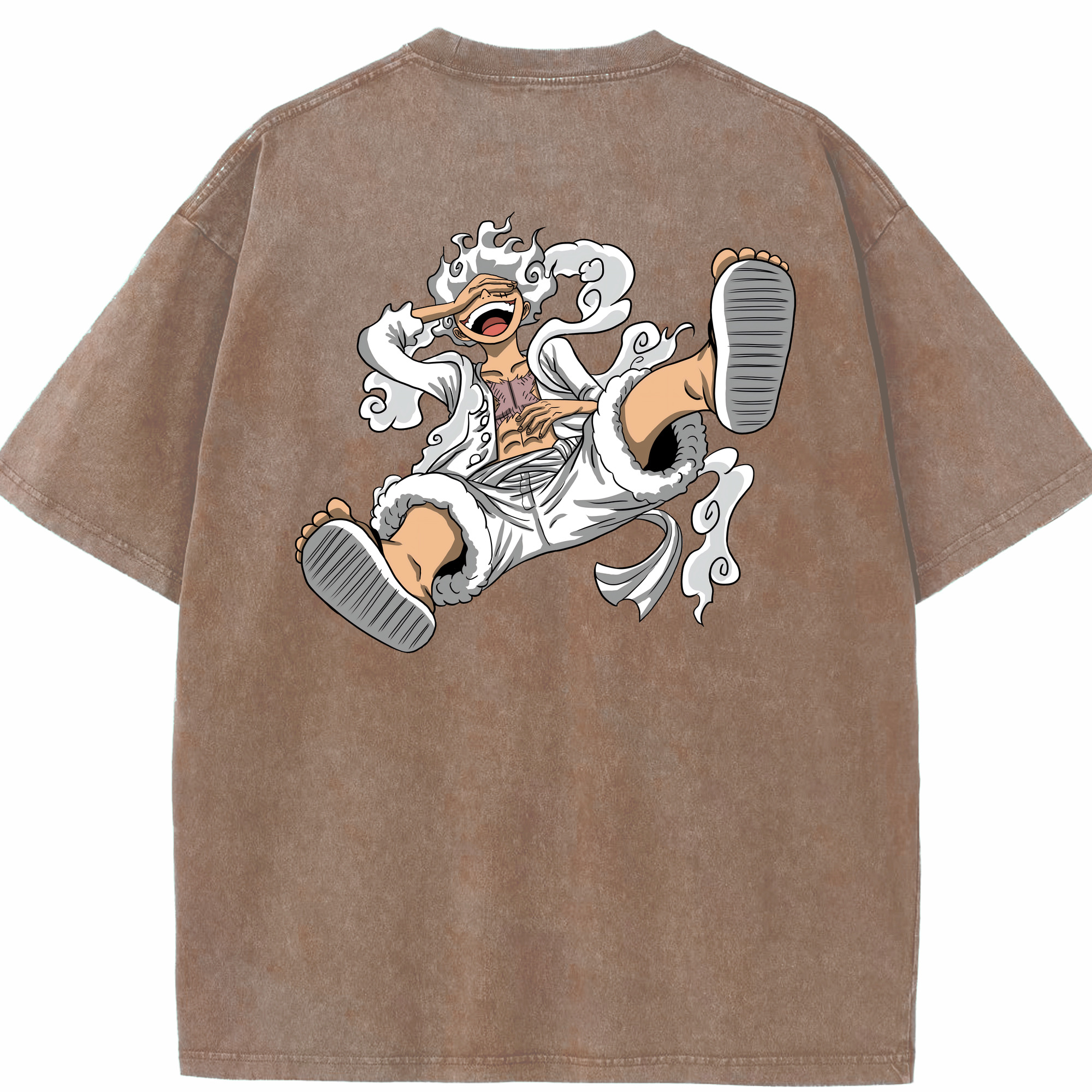 ワンピース モンキー・D・ルフィ ONE PIECE Monkey D. Luffy 綿100% ヴィンテージ風 半袖Tシャツ（背面プリント）