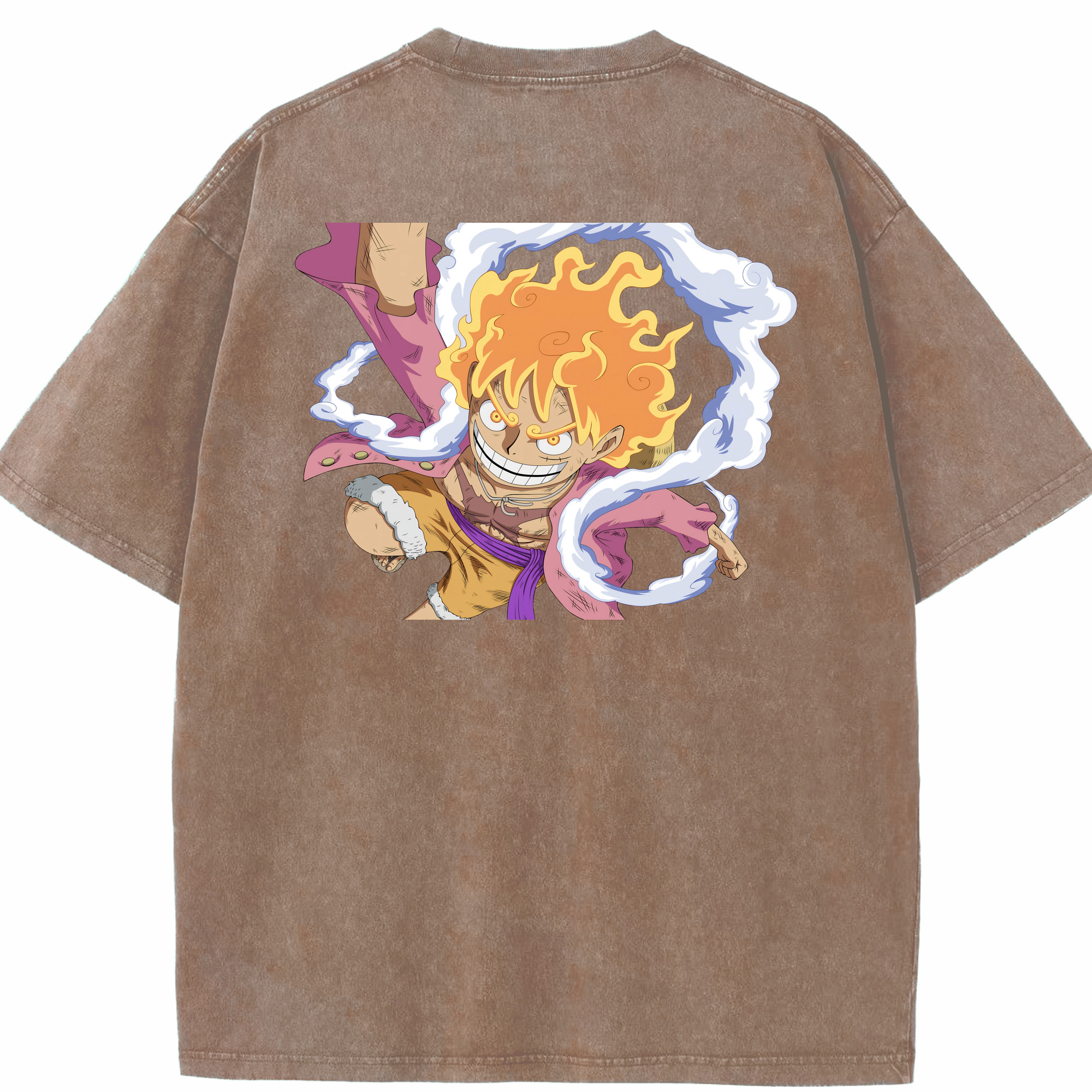 ワンピース モンキー・D・ルフィ ONE PIECE Monkey D. Luffy 綿100% ヴィンテージ風 半袖Tシャツ（背面プリント）