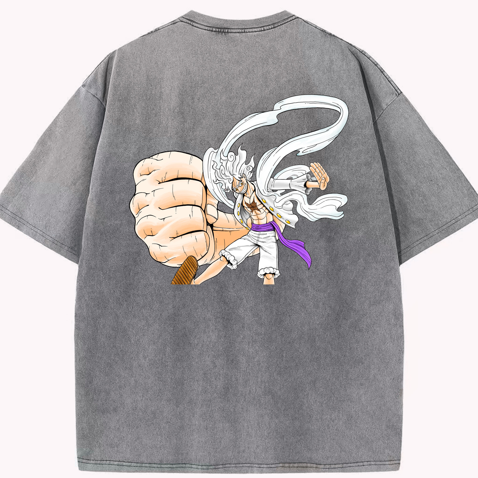 ワンピース モンキー・D・ルフィ ONE PIECE Monkey D. Luffy 綿100% ヴィンテージ風 半袖Tシャツ（背面プリント）