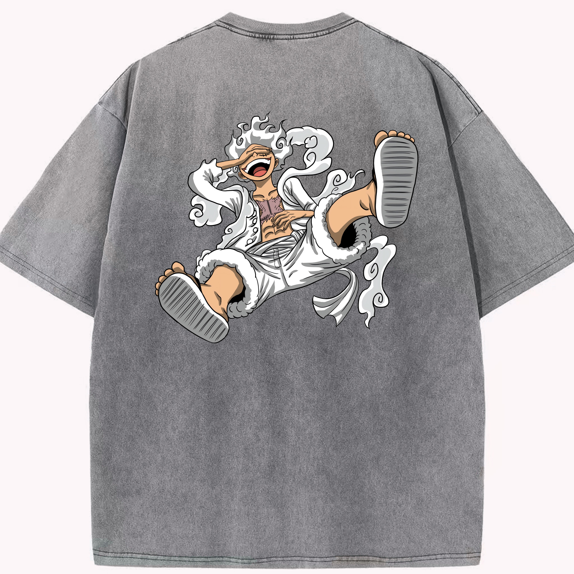 ワンピース モンキー・D・ルフィ ONE PIECE Monkey D. Luffy 綿100% ヴィンテージ風 半袖Tシャツ（背面プリント）