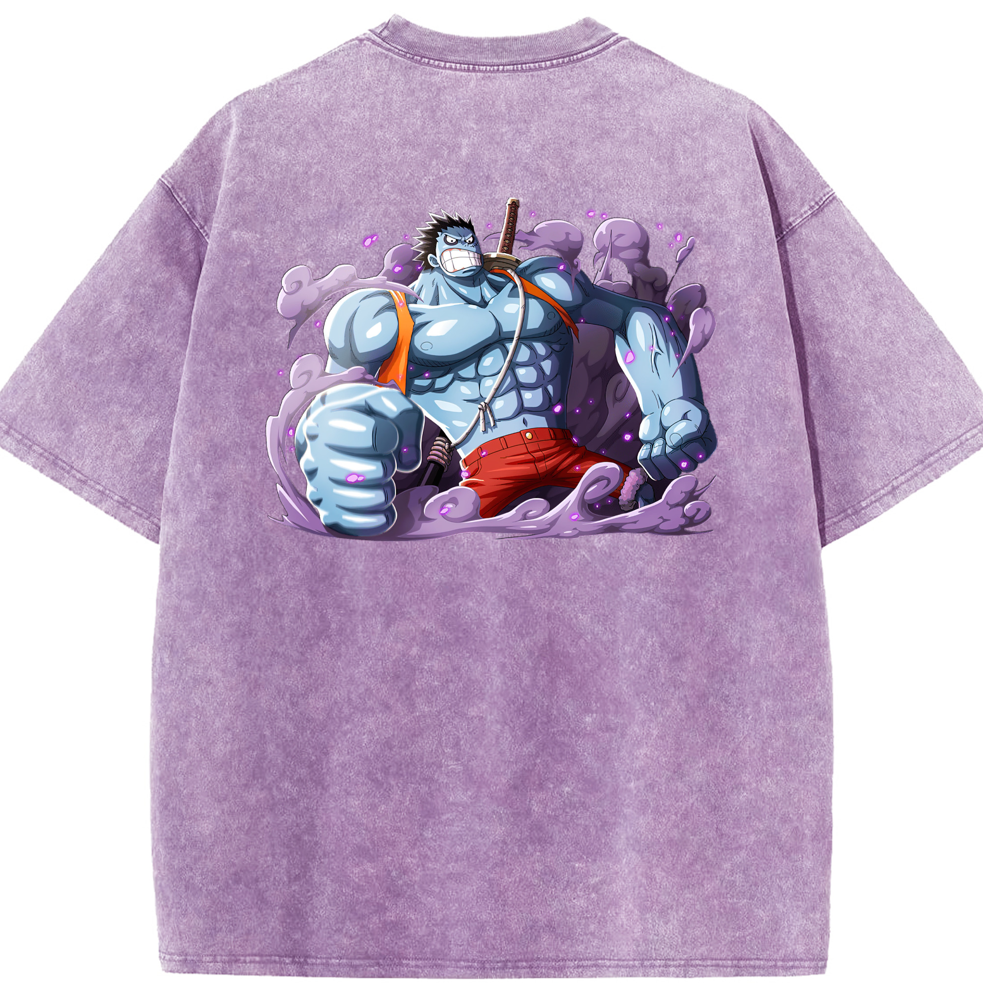 ワンピース モンキー・D・ルフィ ONE PIECE Monkey D. Luffy 綿100% ヴィンテージ風 半袖Tシャツ（背面プリント）