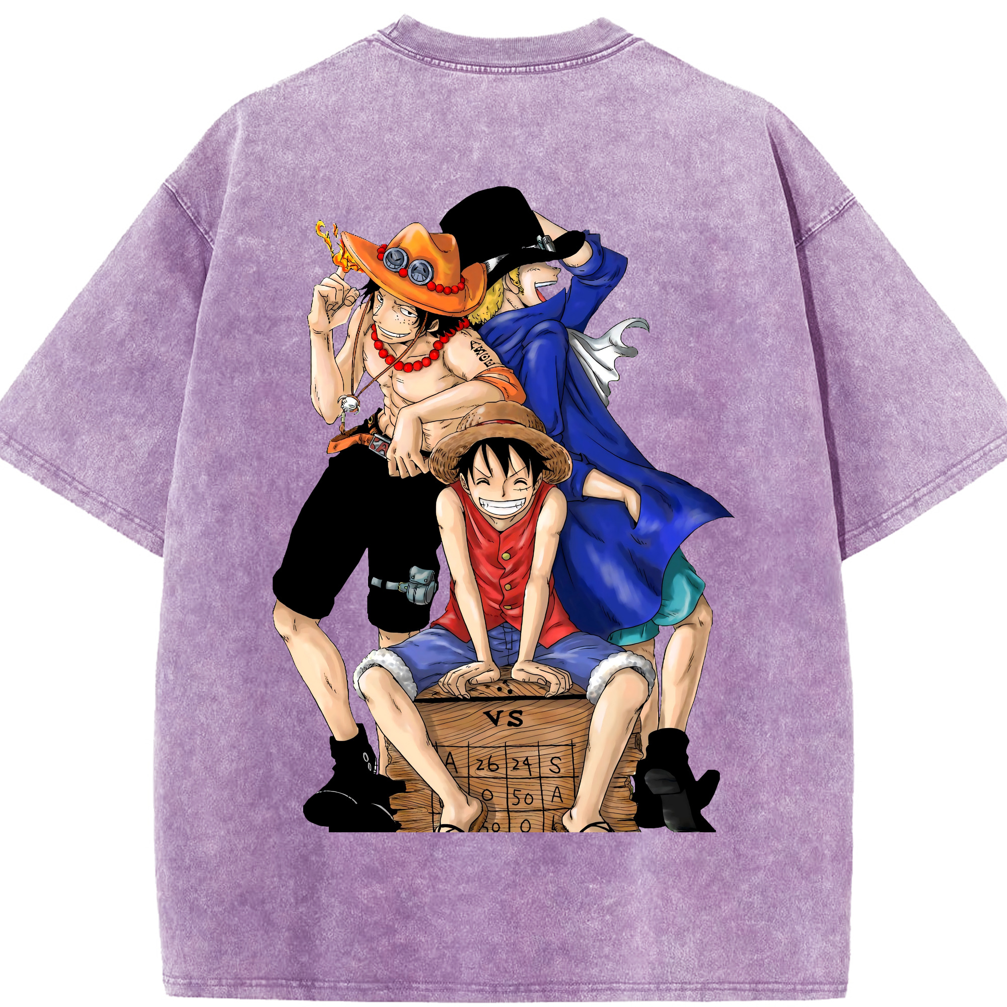 ワンピース モンキー・D・ルフィ ONE PIECE Monkey D. Luffy 綿100% ヴィンテージ風 半袖Tシャツ（背面プリント）