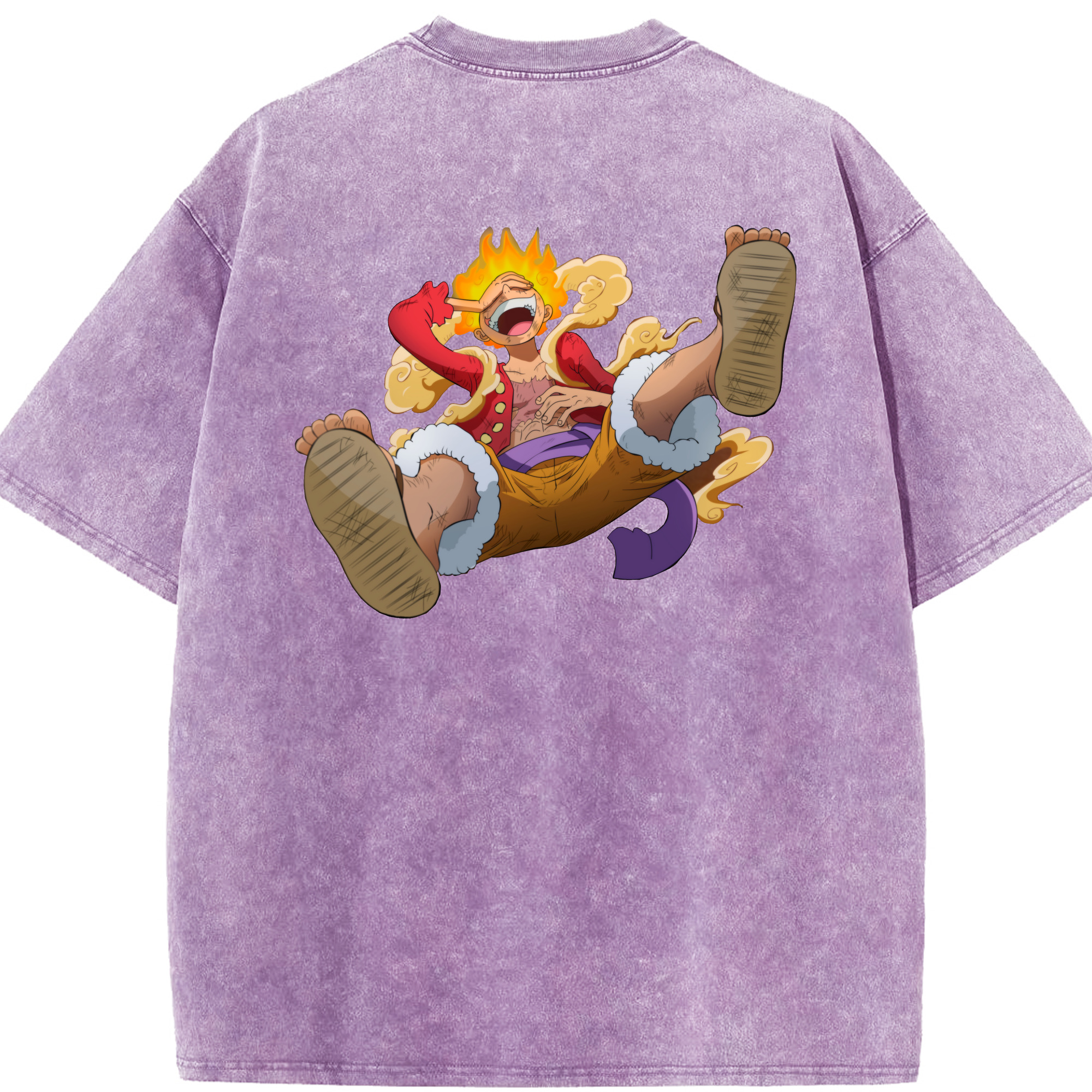 ワンピース モンキー・D・ルフィ ONE PIECE Monkey D. Luffy 綿100% ヴィンテージ風 半袖Tシャツ（背面プリント）