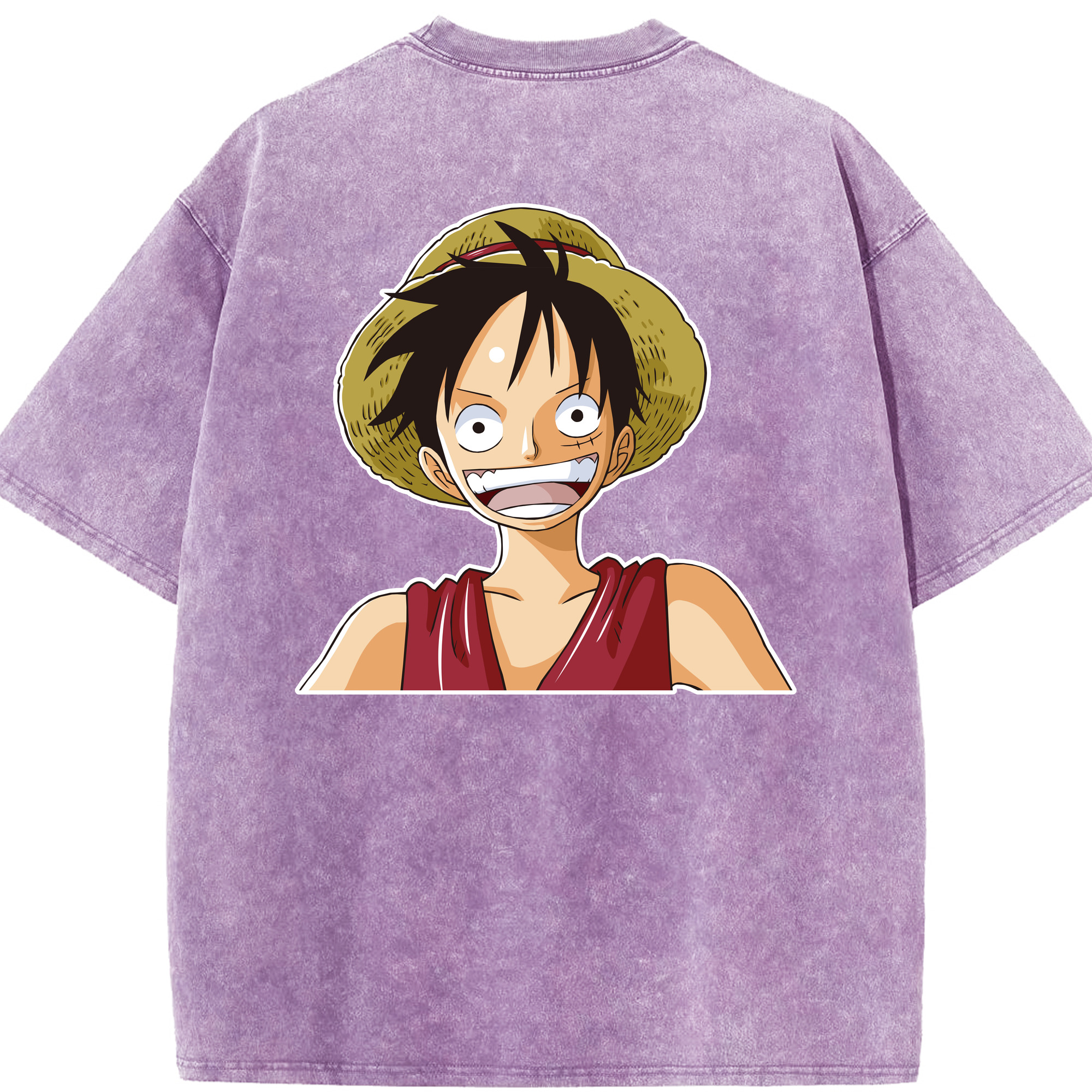 ワンピース モンキー・D・ルフィ ONE PIECE Monkey D. Luffy 綿100% ヴィンテージ風 半袖Tシャツ（背面プリント）