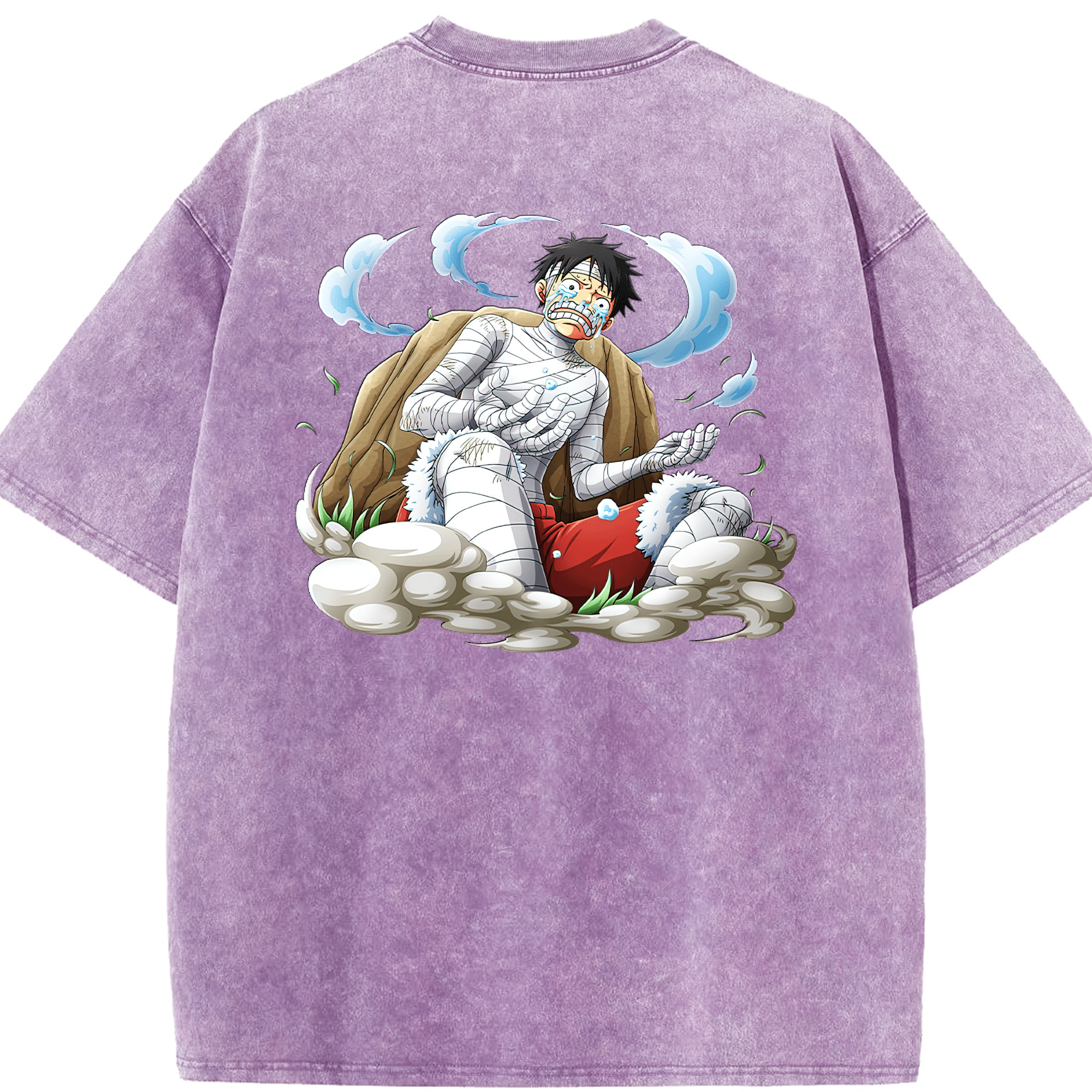 ワンピース モンキー・D・ルフィ ONE PIECE Monkey D. Luffy 綿100% ヴィンテージ風 半袖Tシャツ（背面プリント）