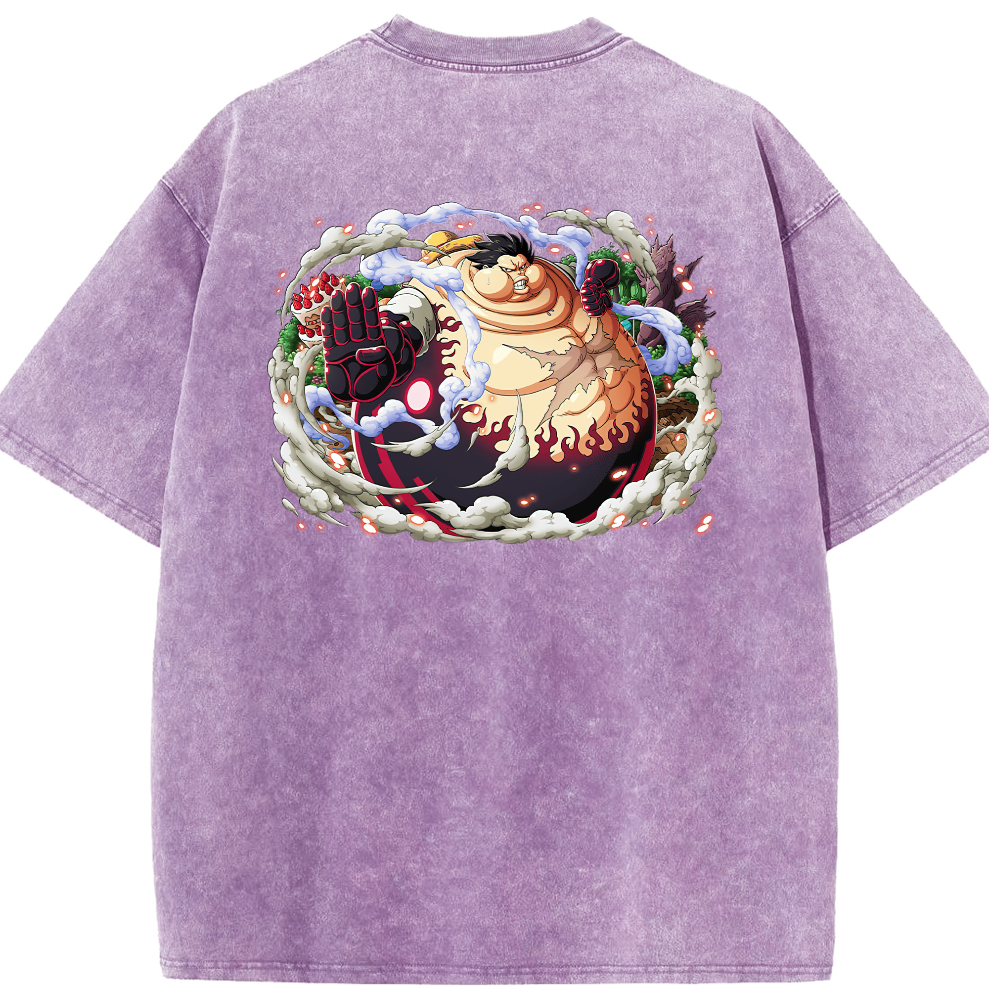 ワンピース モンキー・D・ルフィ ONE PIECE Monkey D. Luffy 綿100% ヴィンテージ風 半袖Tシャツ（背面プリント）
